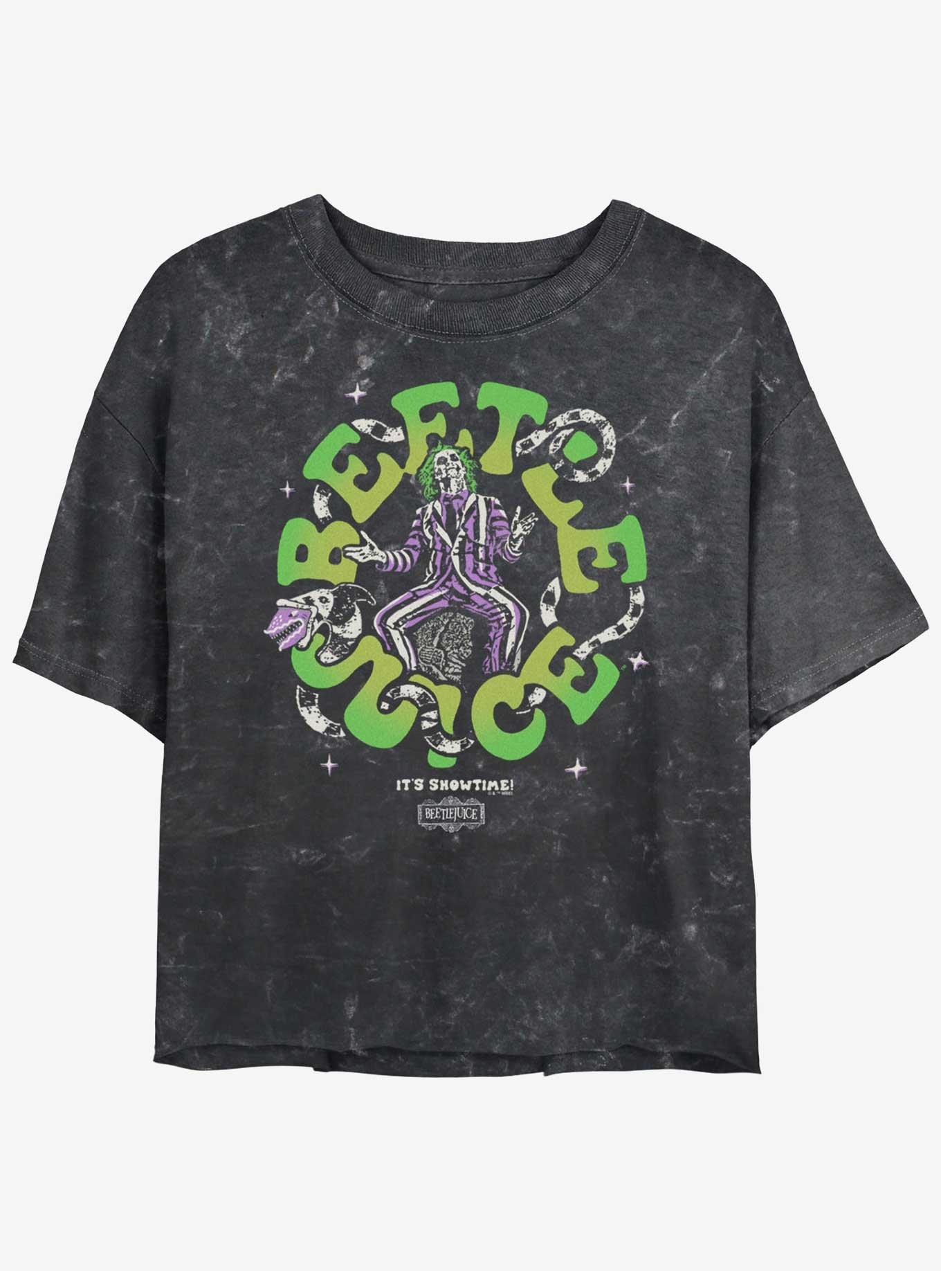 Beetlejuice Groovy Girls Mineral Wash Crop T-Shirt