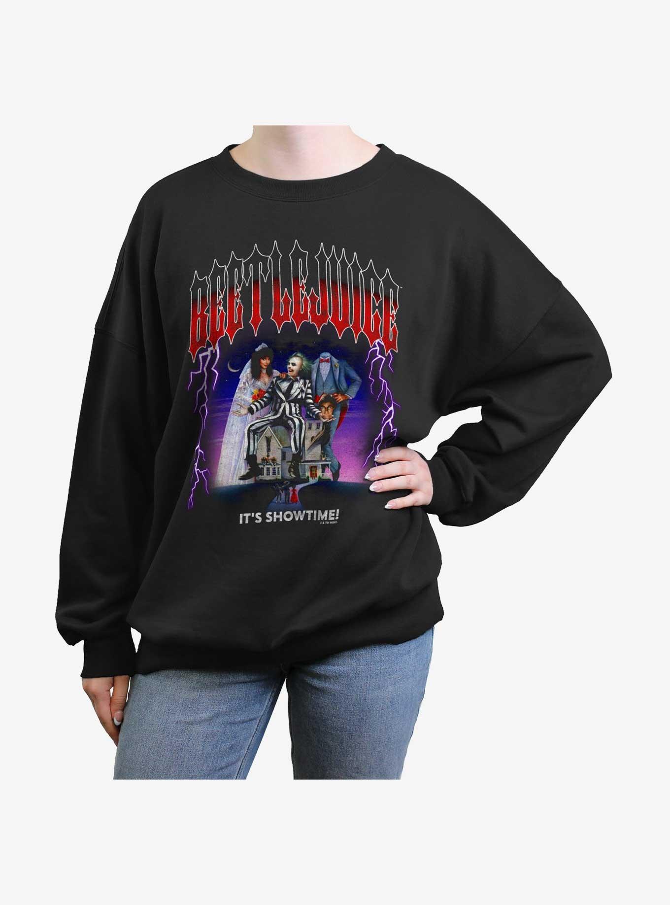 Beetlejuice Metal Lightning Girls Oversized Sweatshirt, , hi-res