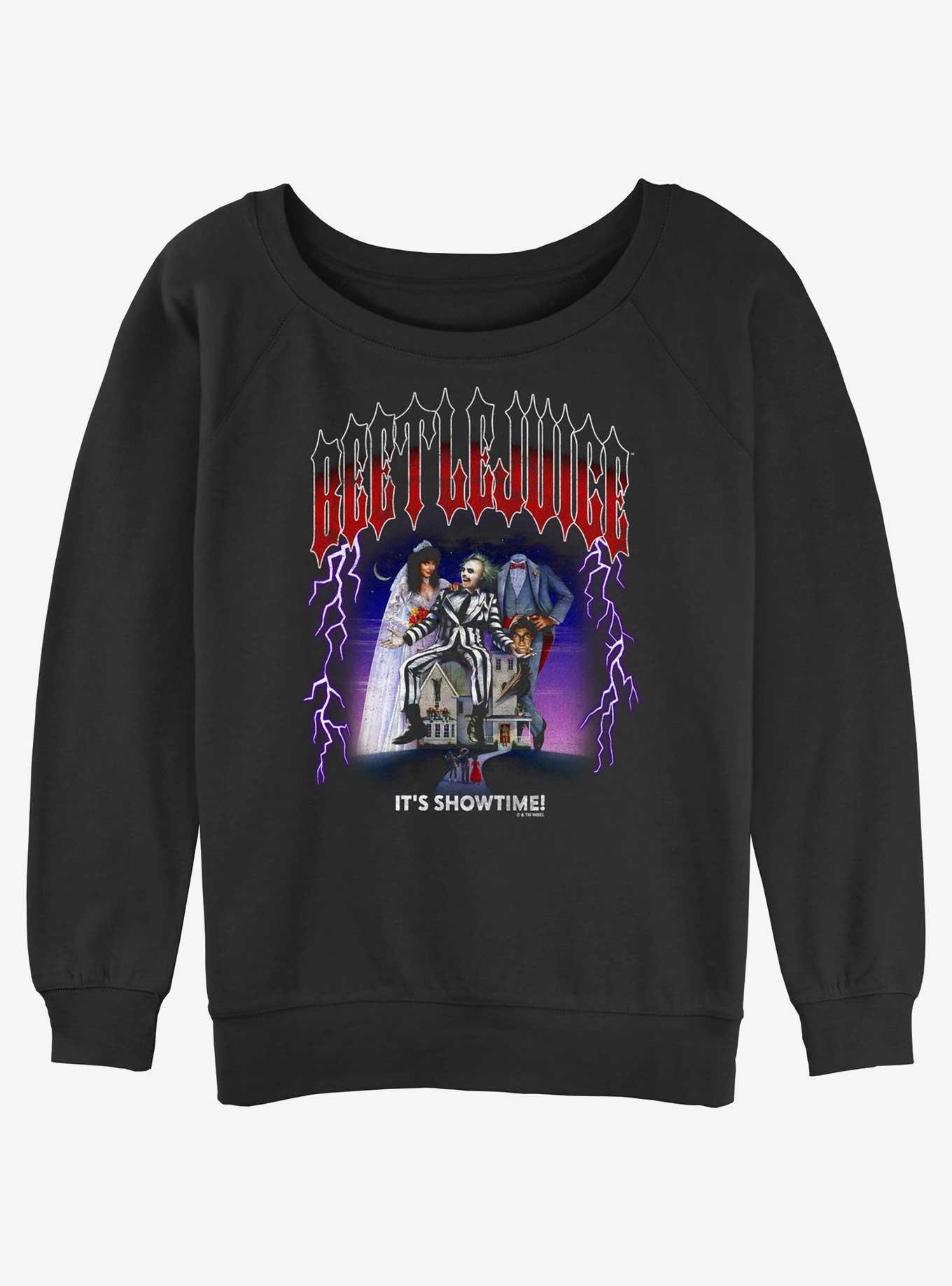 Beetlejuice Metal Lightning Girls Slouchy Sweatshirt, , hi-res