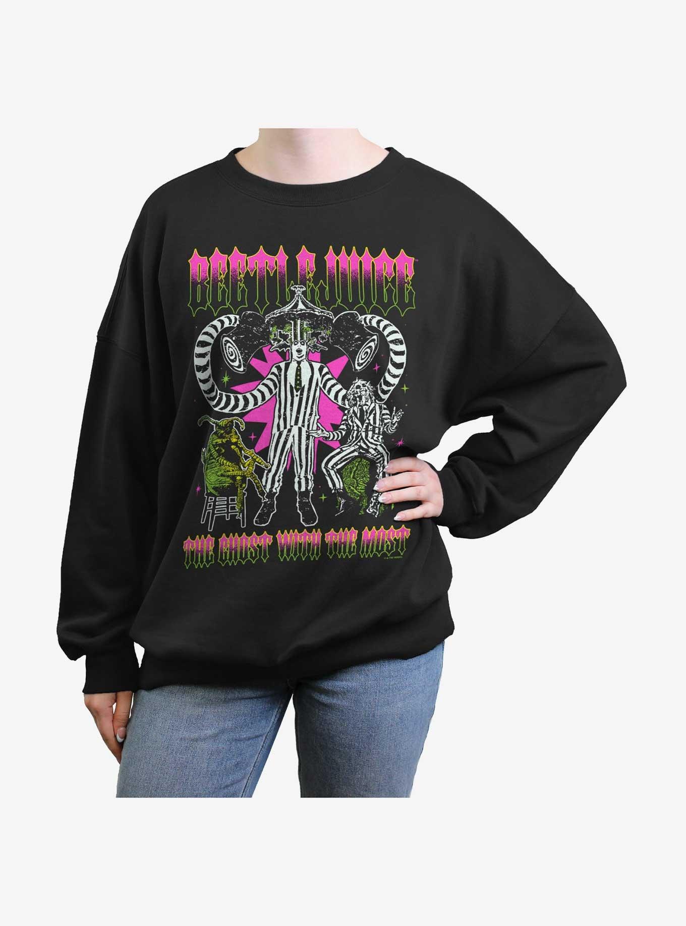 Beetlejuice Ghost With The Most Girls Oversized Sweatshirt