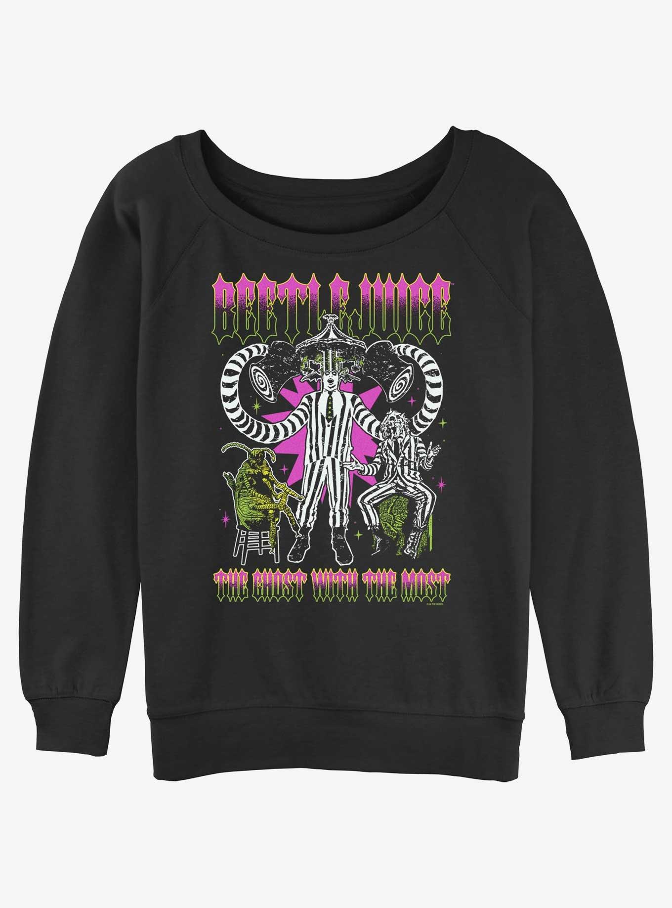 Beetlejuice Ghost With The Most Girls Slouchy Sweatshirt, , hi-res