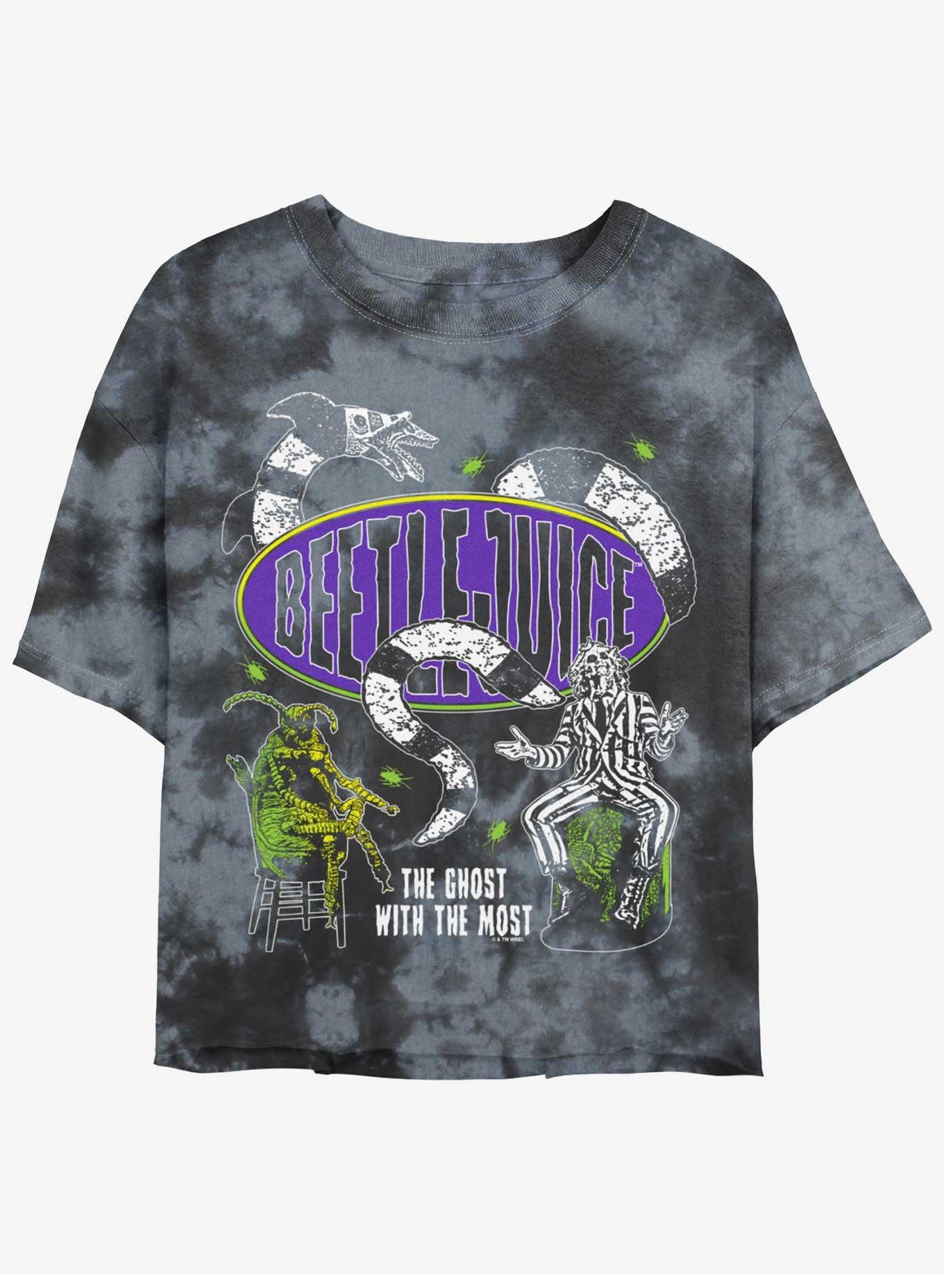 Beetlejuice Racer Girls Tie-Dye Crop T-Shirt