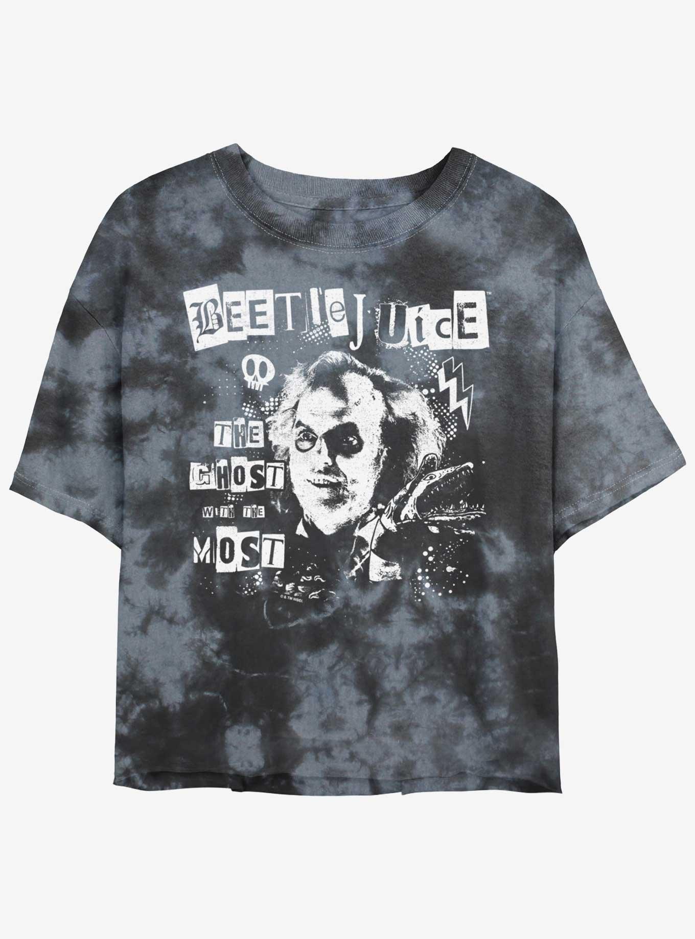 Beetlejuice Punk Girls Tie-Dye Crop T-Shirt, , hi-res