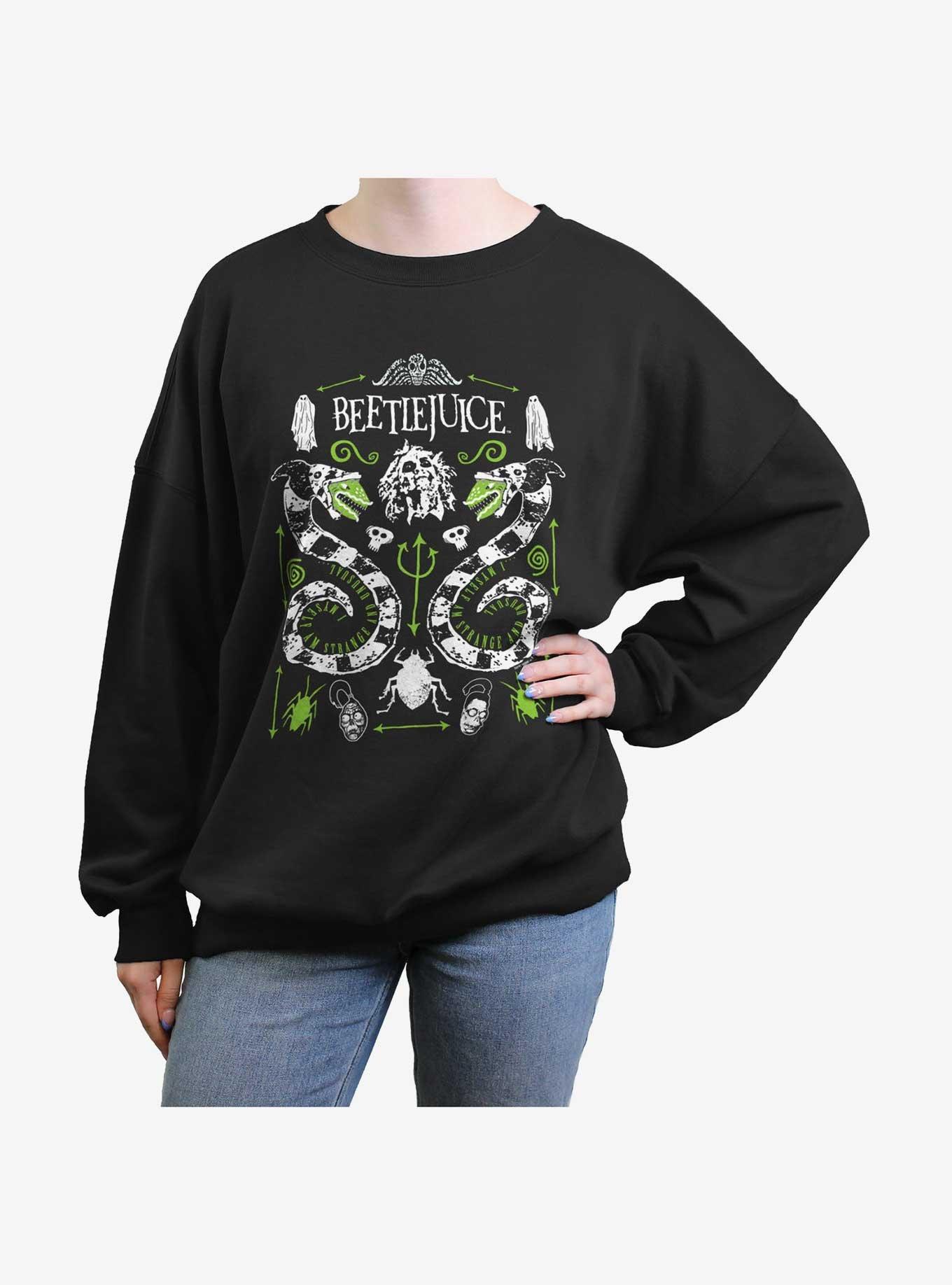 Beetlejuice Sandworm Folk Girls Oversized Sweatshirt