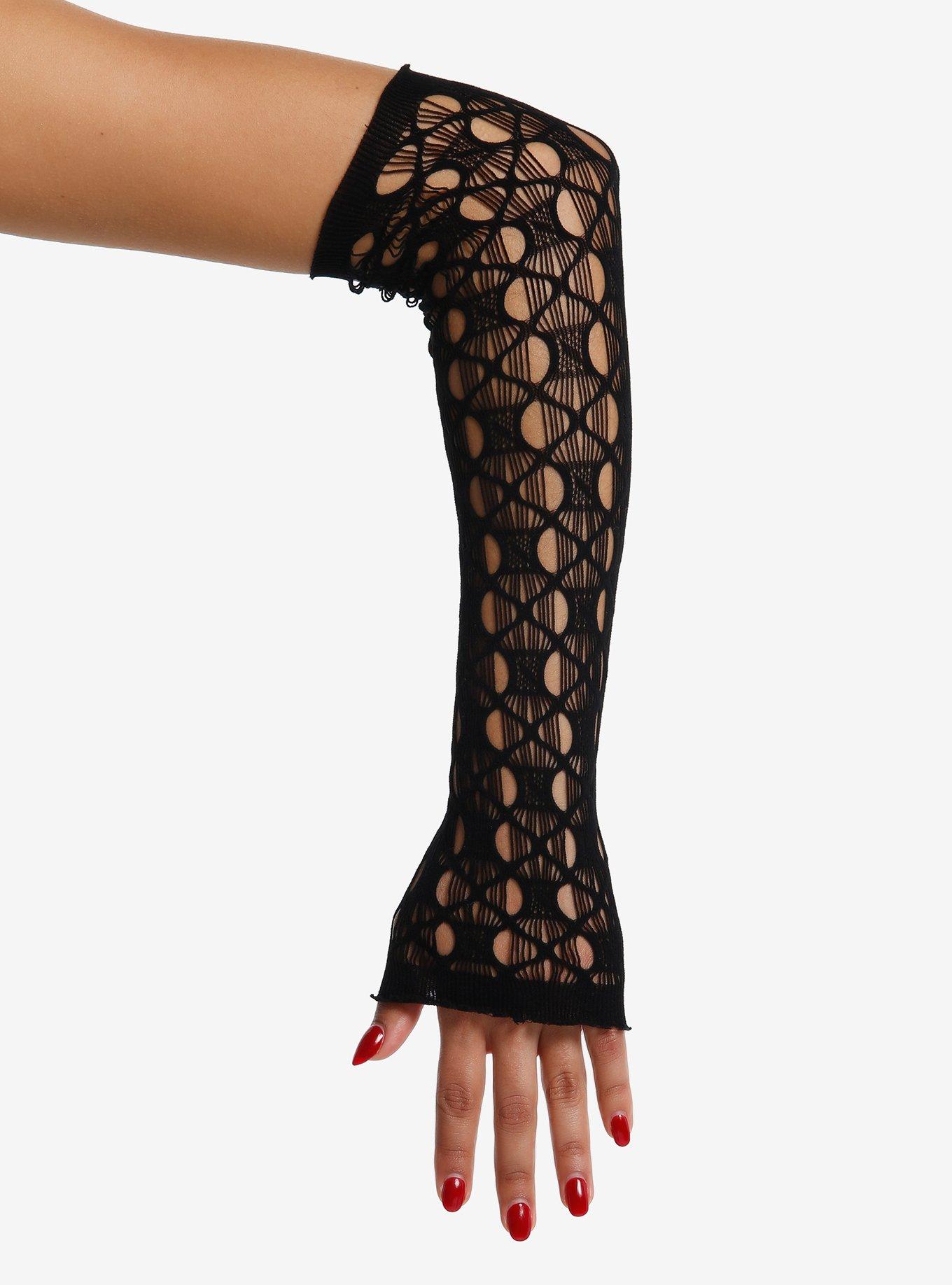Circle Net Pattern Arm Warmers, , hi-res