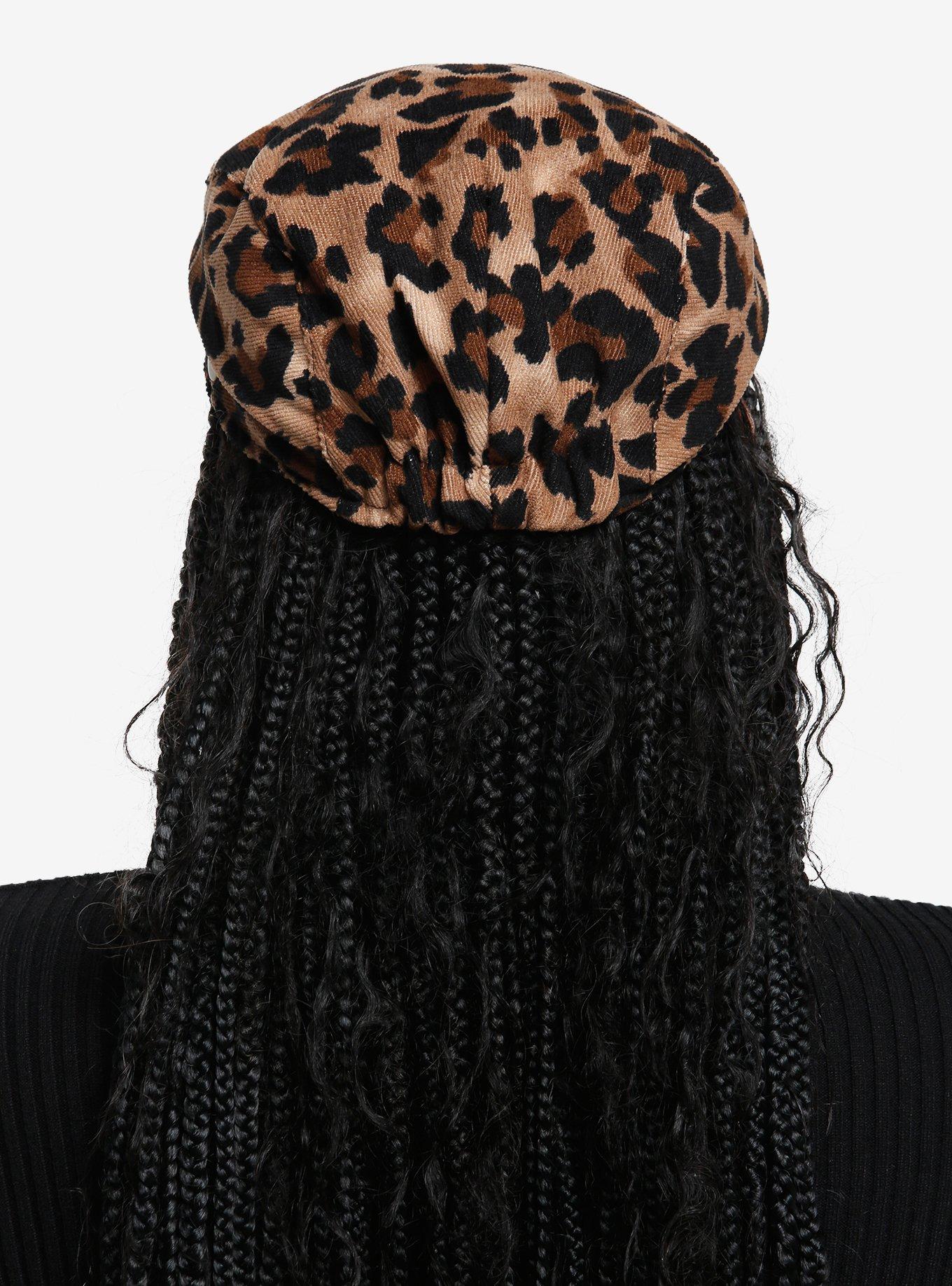 Leopard Print Flat Cap, , hi-res