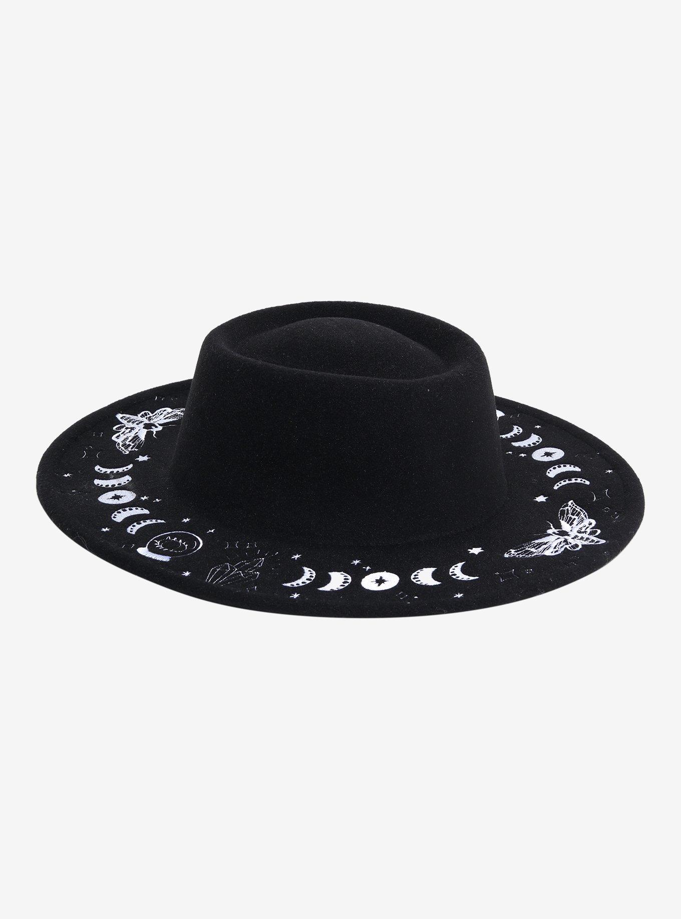 Black Celestial Moth Wide Brim Hat | Hot Topic display picture 2