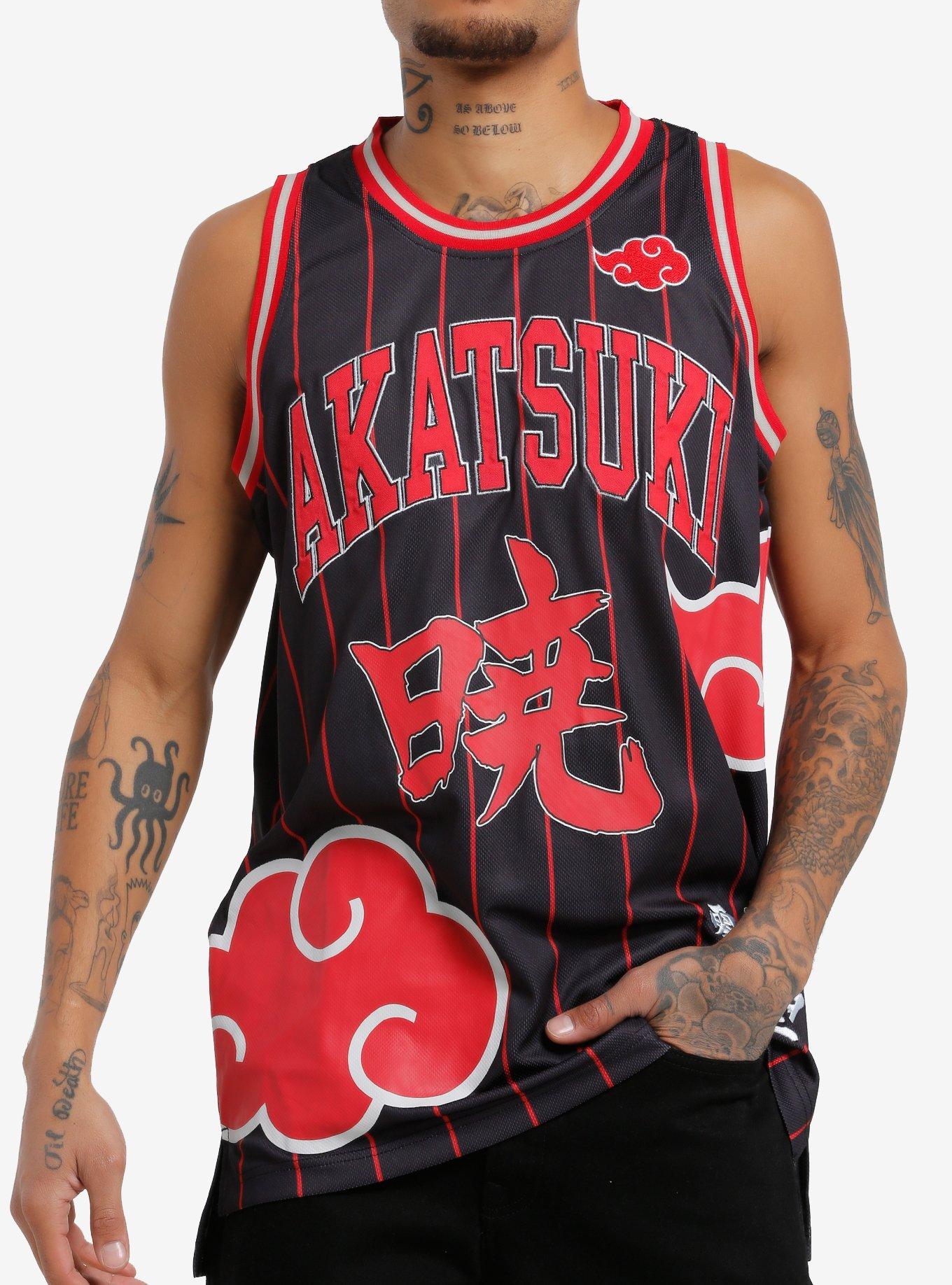 Naruto Shippuden Akatsuki Striped Basketball Jersey Tank Top, , hi-res