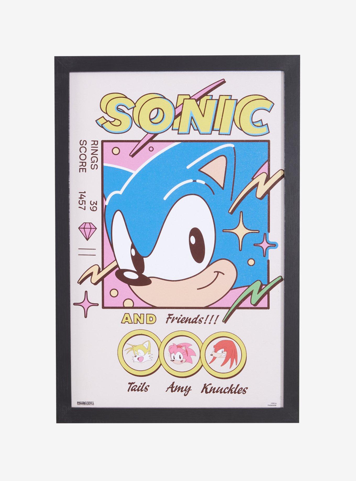 Sonic The Hedgehog Pastel Retro Framed Wall Art, , hi-res