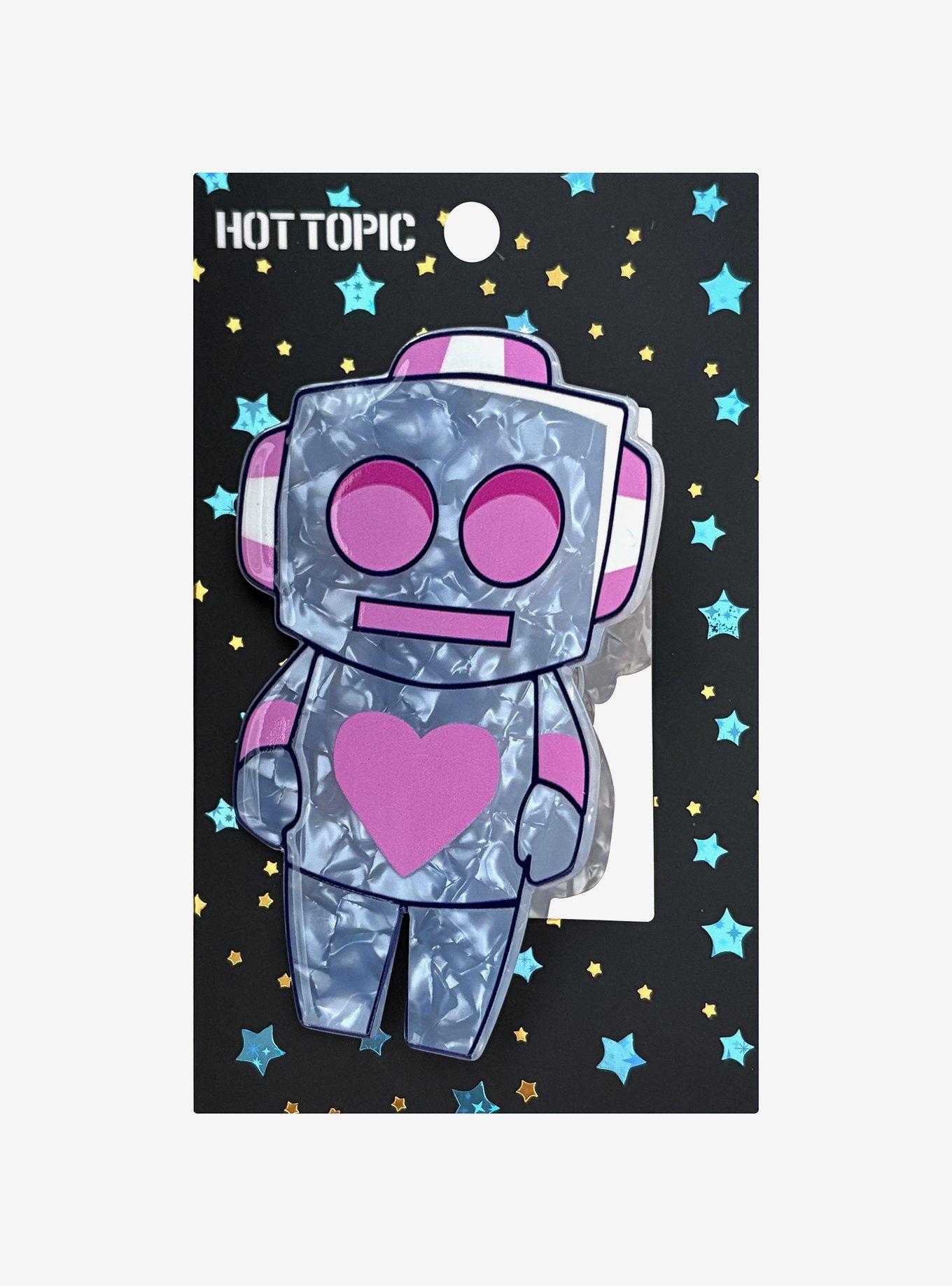 Heart Robot Claw Hair Clip, , hi-res