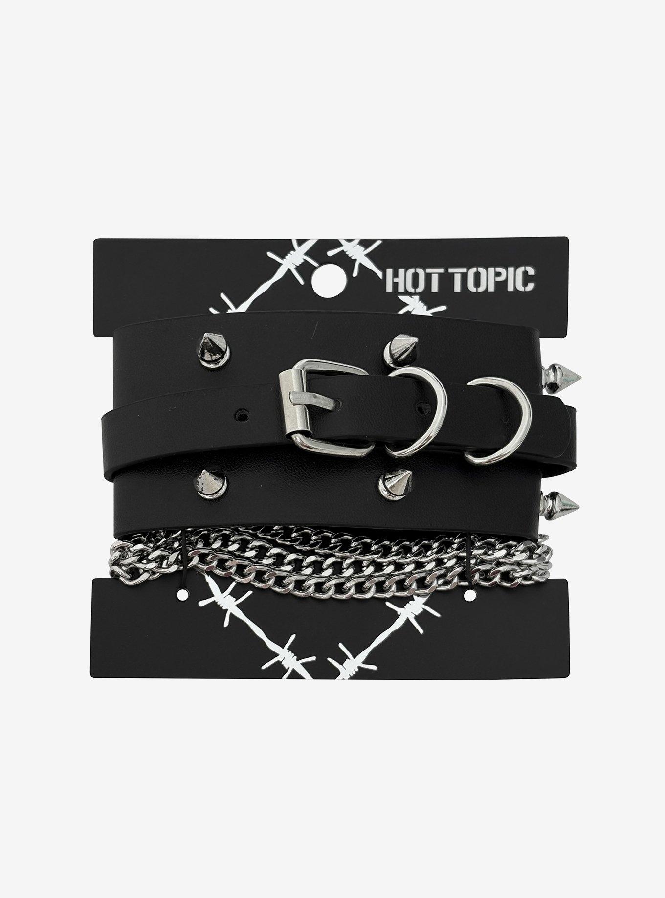 Multi Length Spike & Buckle Wrist Cuff, , hi-res