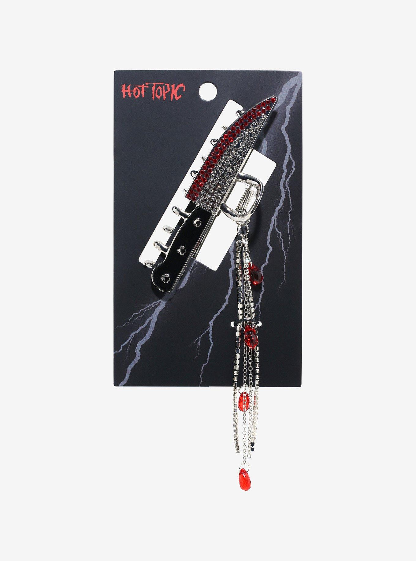 Bloody Knife Bling Claw Hair Clip, , hi-res