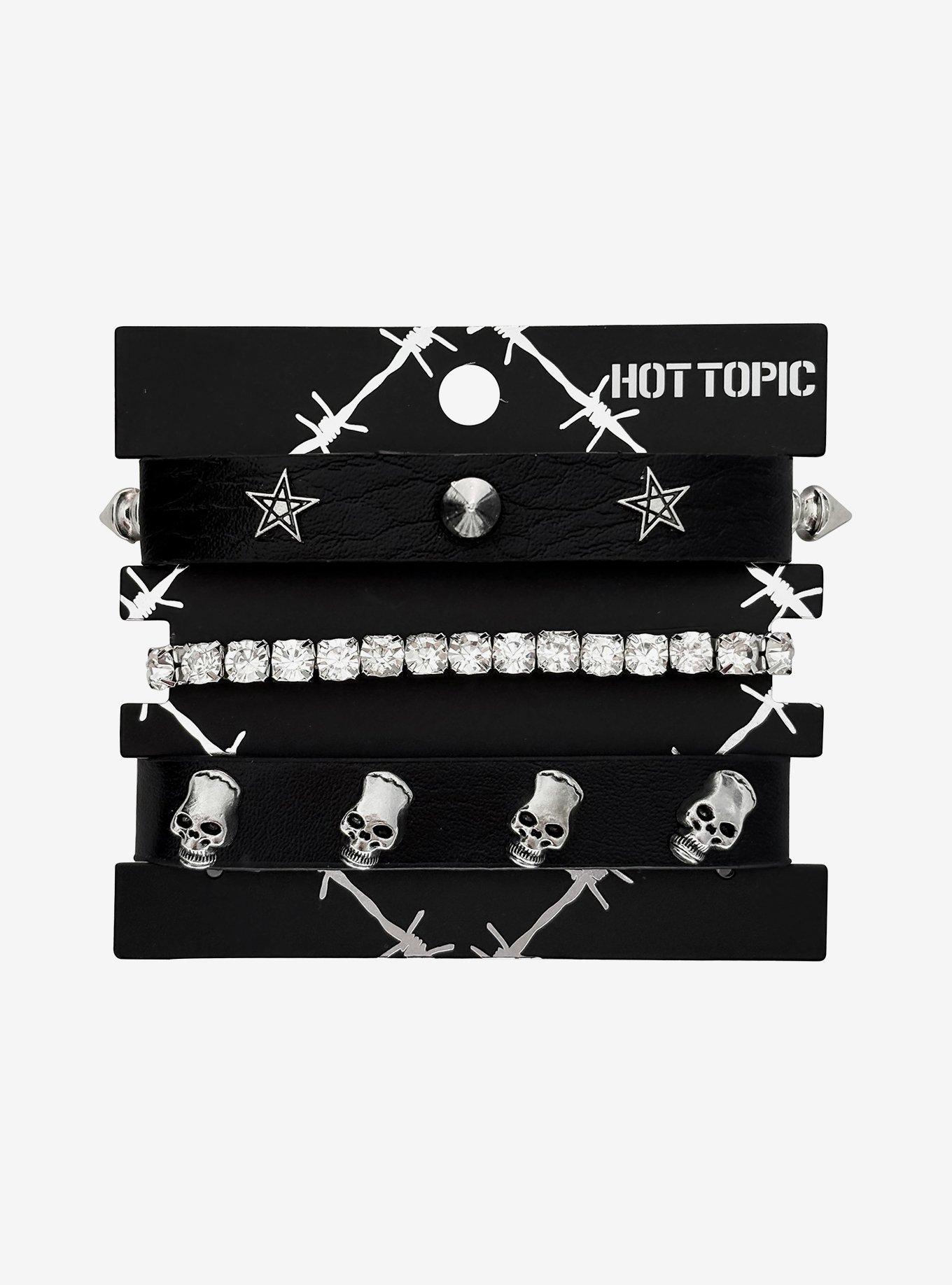 Skull Star Rhinestone Bracelet Set, , hi-res
