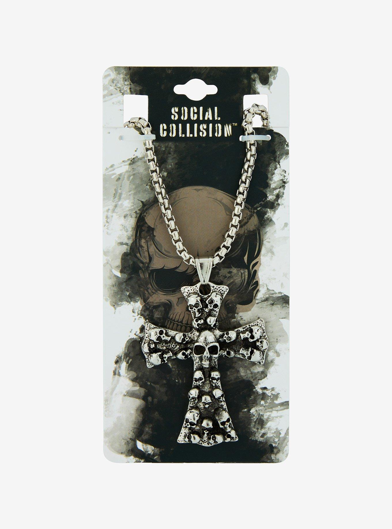 Social Collision Catacombs Cross Necklace, , hi-res