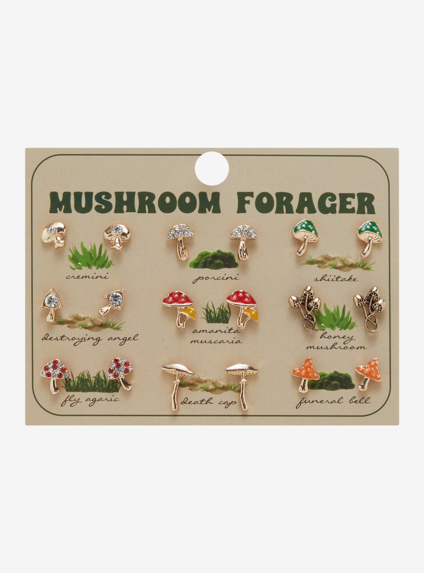 Mushroom Forager Stud Earring Set 