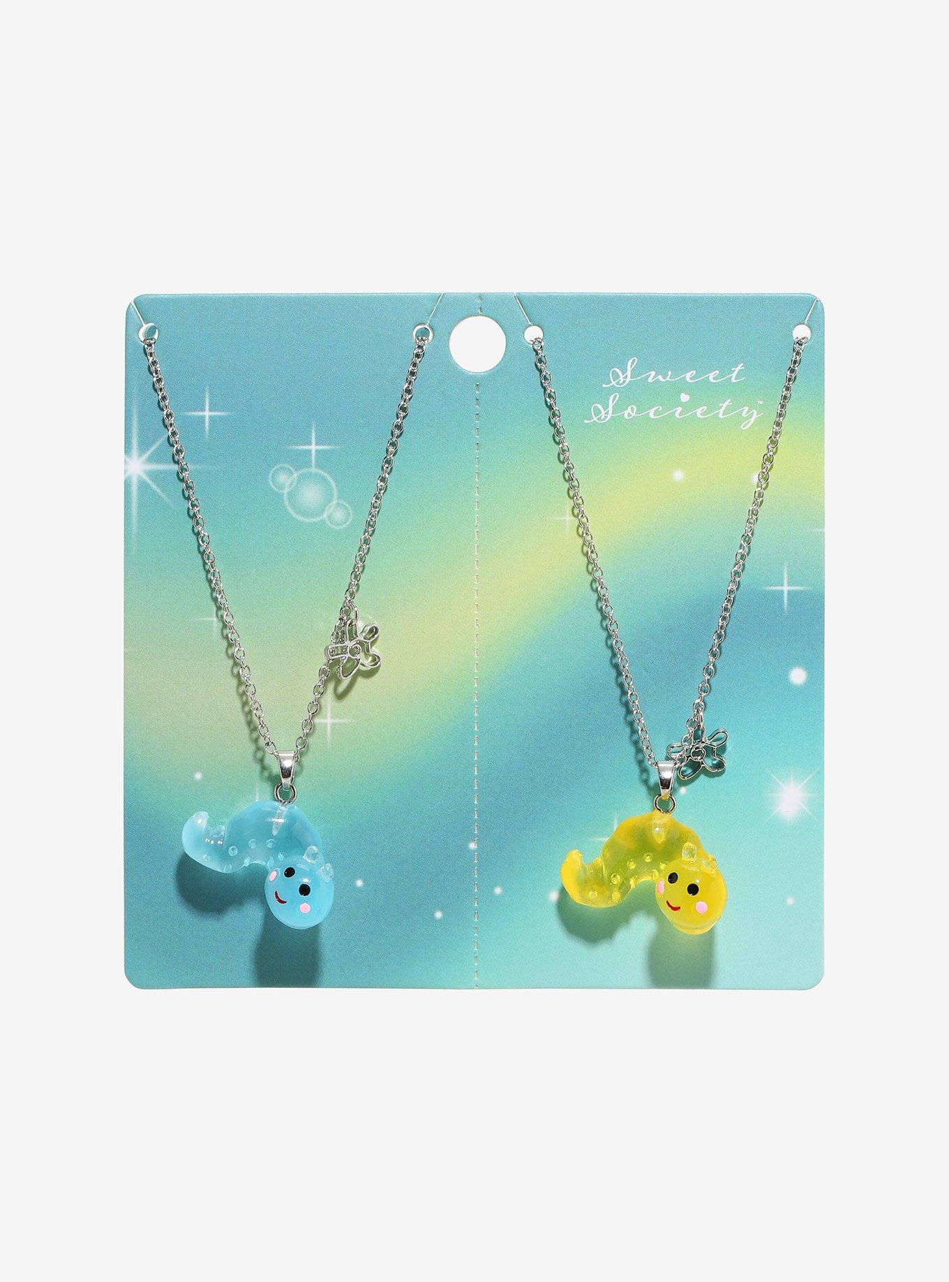 Sweet Society Happy Worm Best Friend Necklace Set, , hi-res