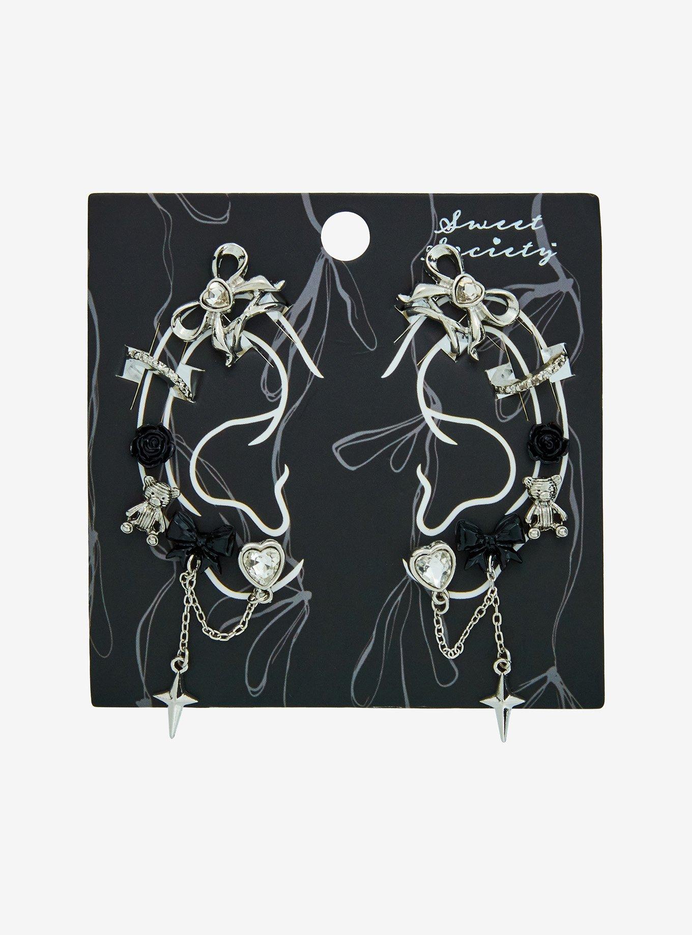 Sweet Society Bear Bow Earring Set, , hi-res