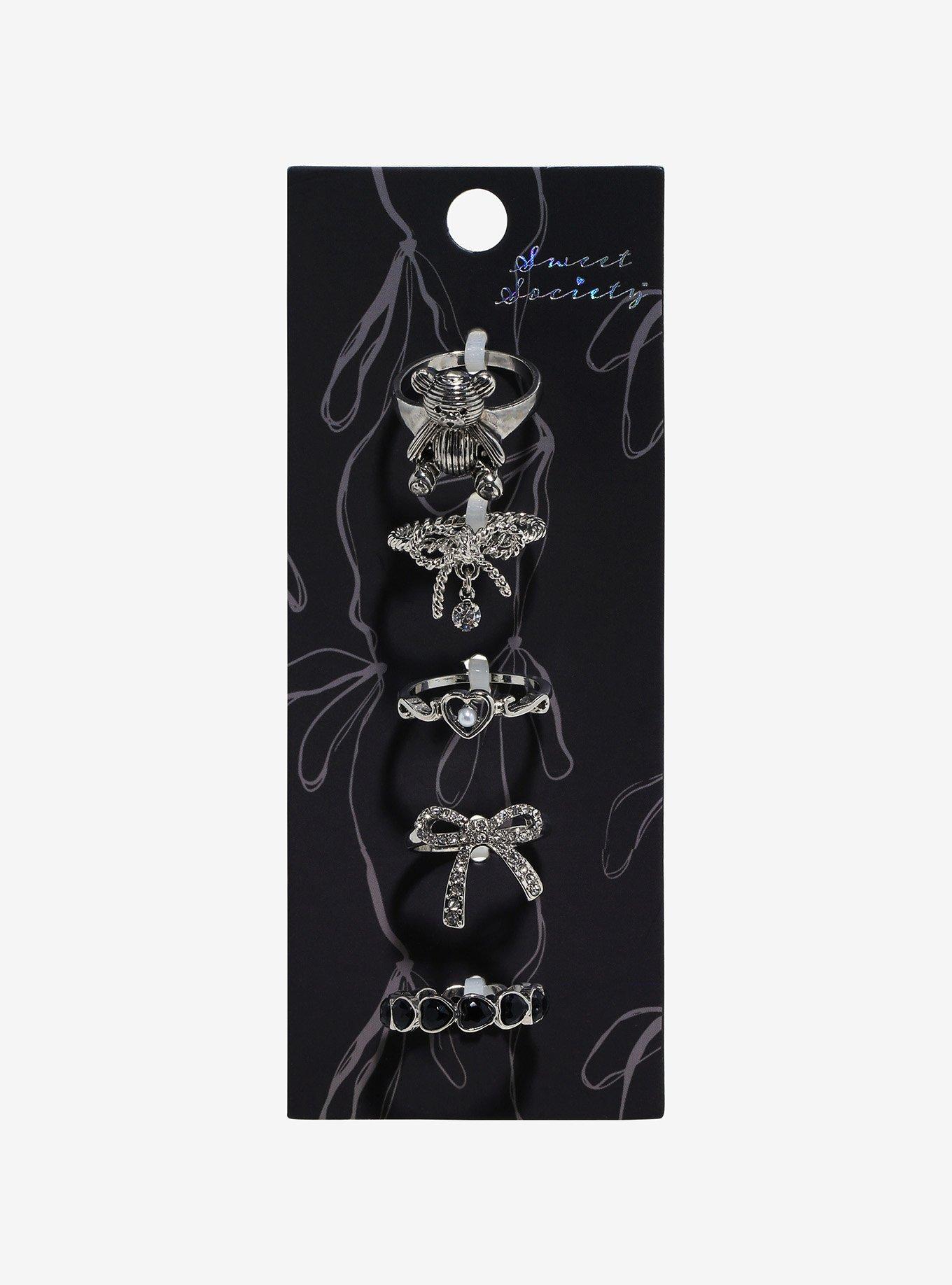 Sweet Society Teddy Bear Bling Bow Ring Set, , hi-res