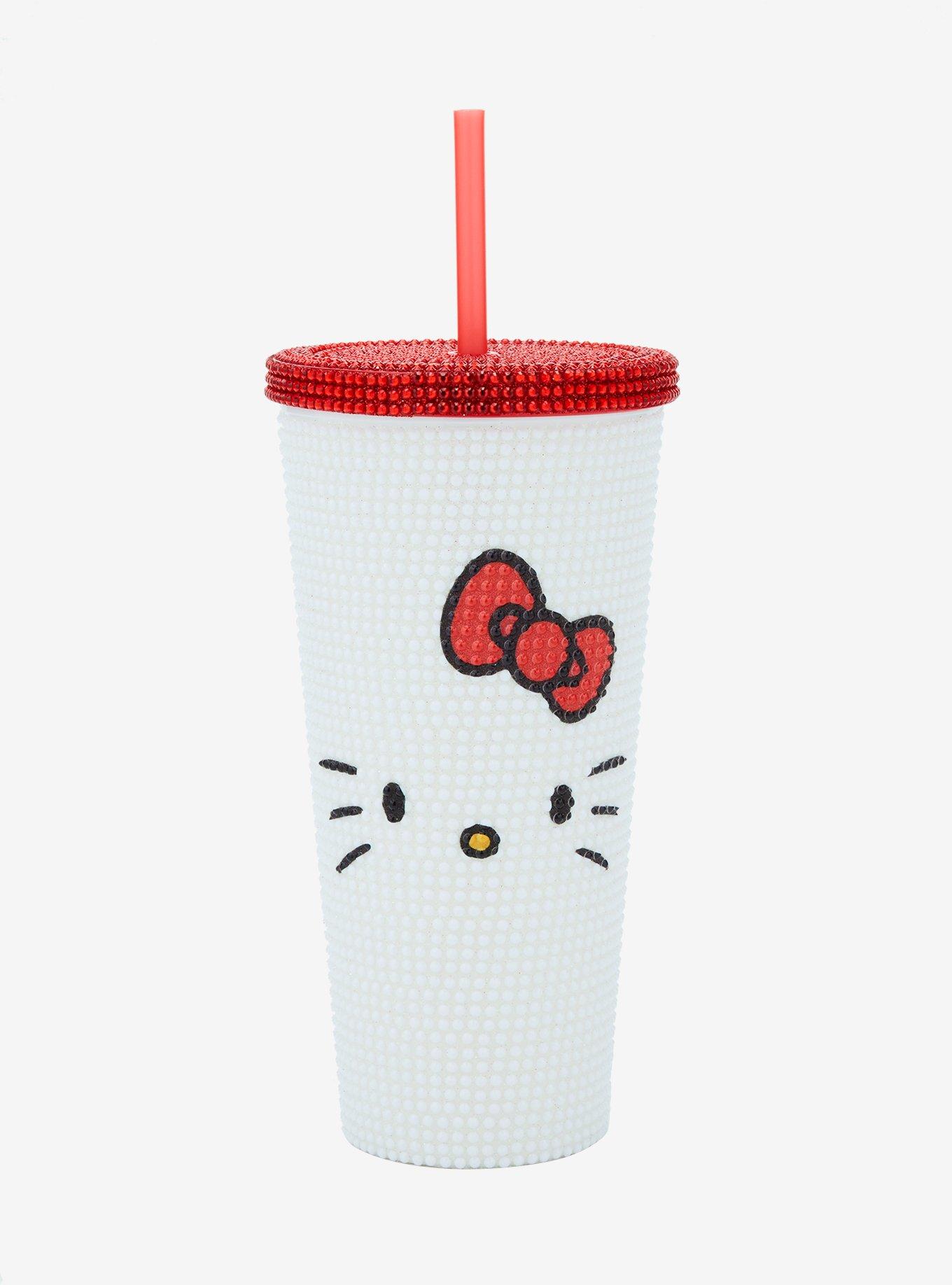 Hello Kitty Face Rhinestone Sparkle Acrylic Travel Cup, , hi-res