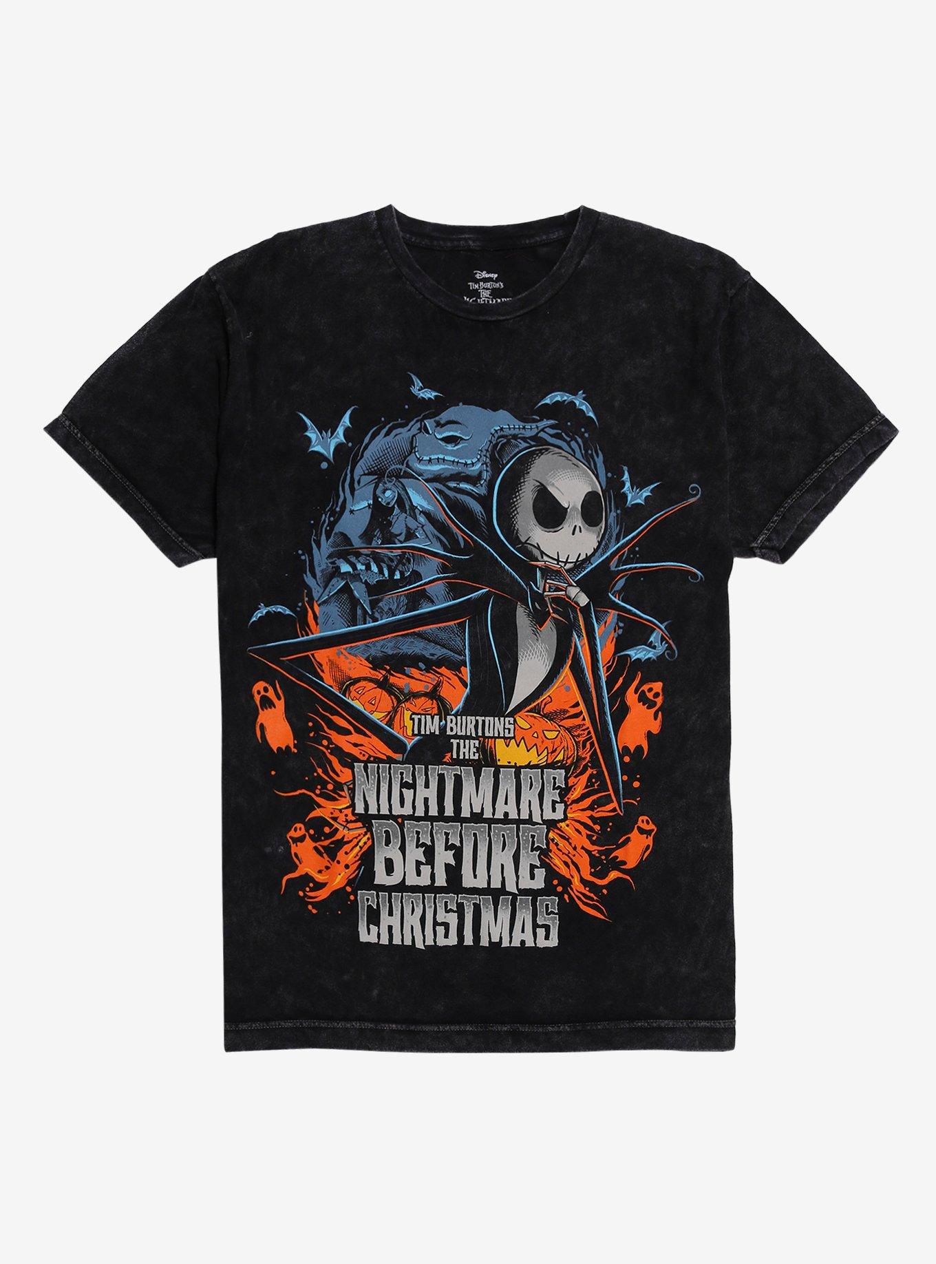 The Nightmare Before Christmas Mineral Wash Jack & Bats T-Shirt, , hi-res