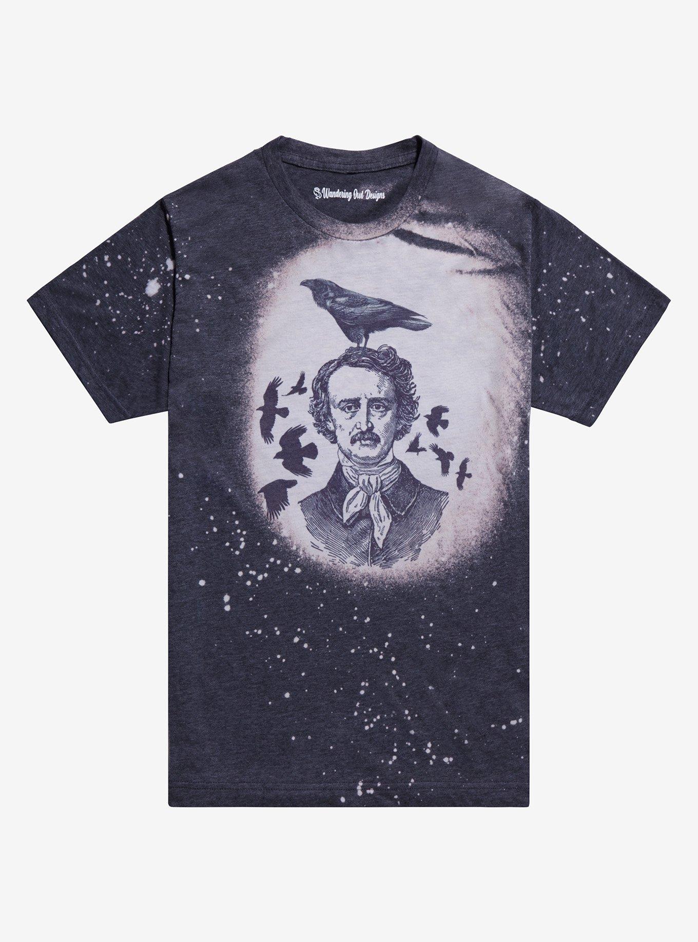 Edgar Allan Poe Raven Boyfriend Fit Girls T-Shirt By Wandering Owl Designs, , hi-res