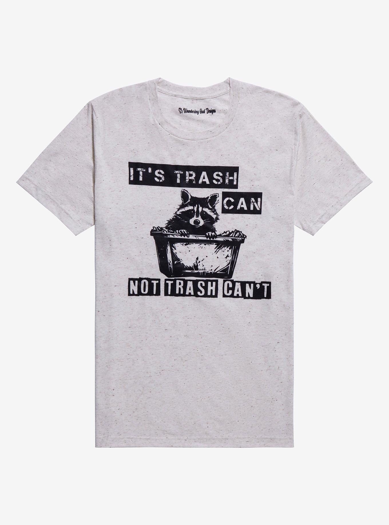 Raccoon Trash Can Boyfriend Fit Girls T-Shirt By Wandering Owl Designs, , hi-res