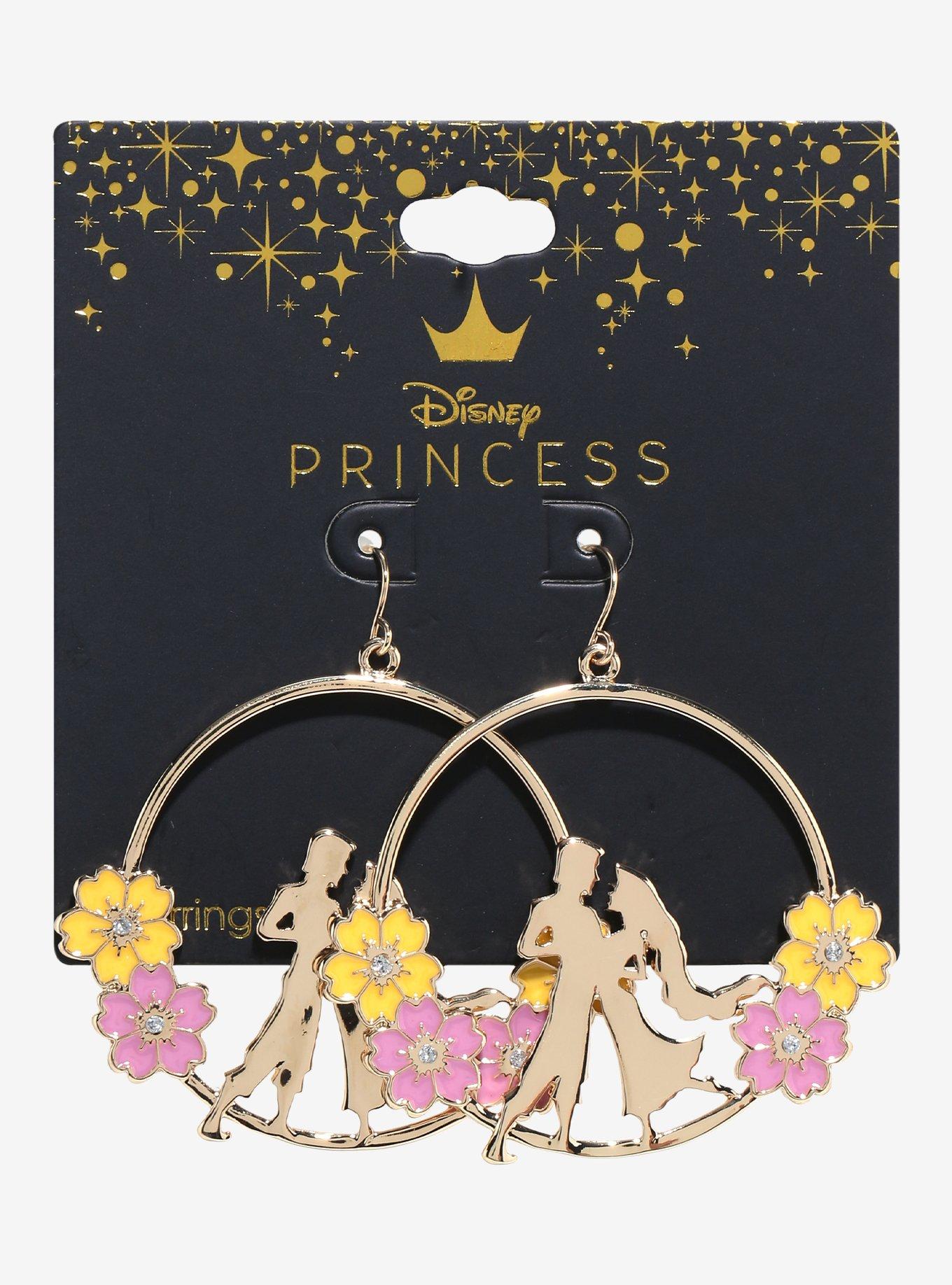 Disney Tangled Rapunzel & Flynn Silhouette Hoop Earrings, , hi-res