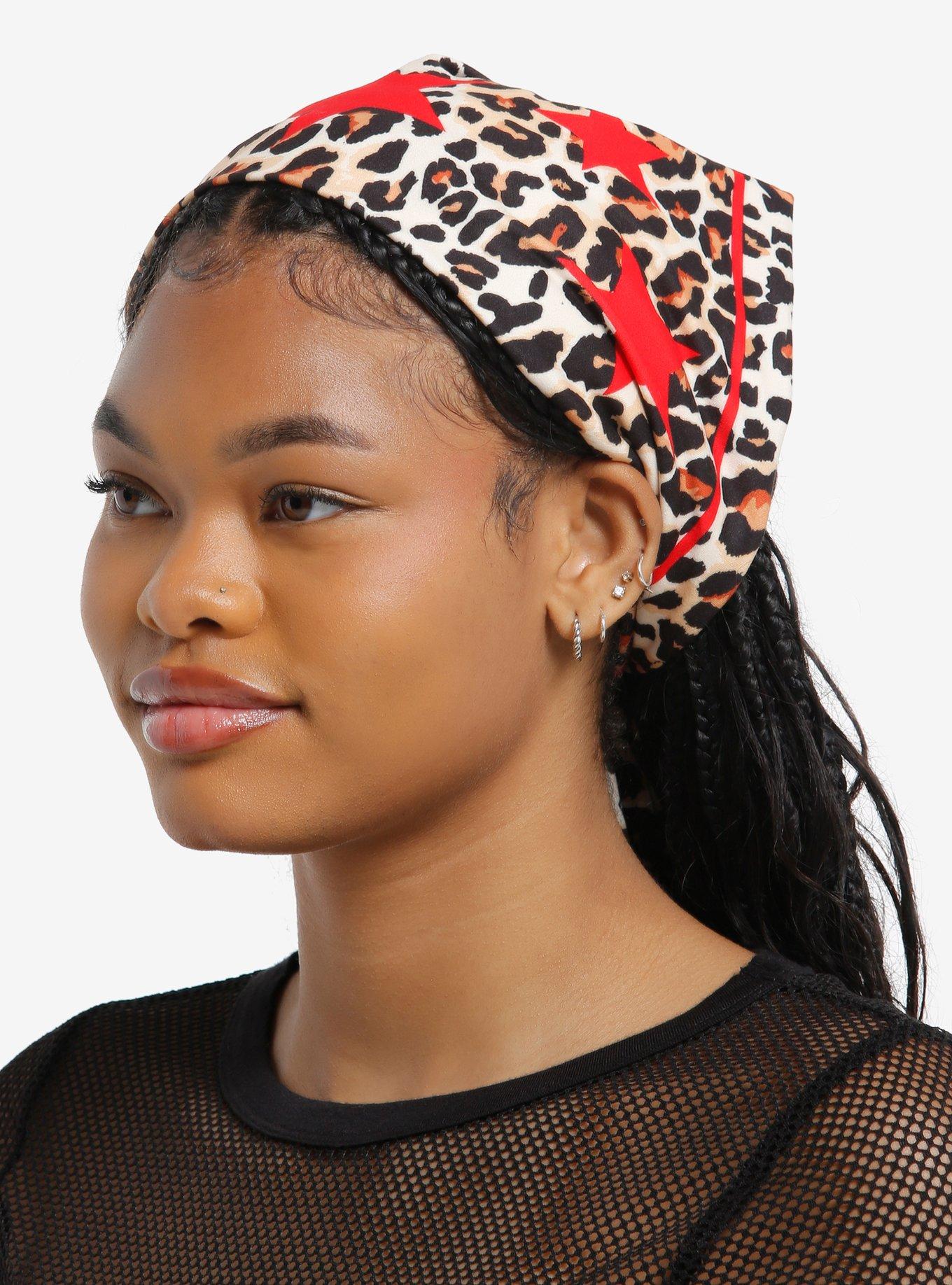 Leopard Print Red Star Toss Hair Scarf | Hot Topic