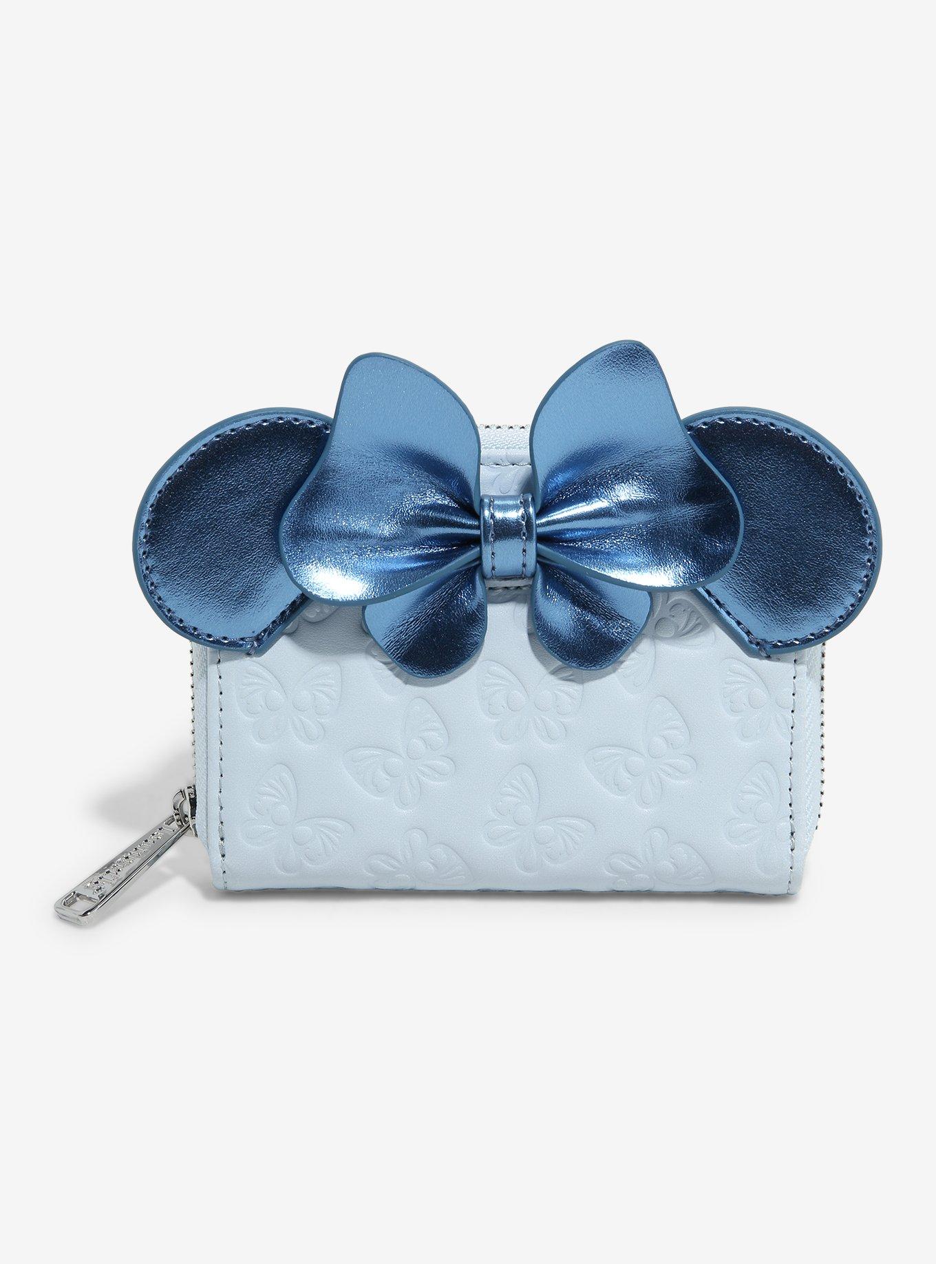 Loungefly Disney Minnie Mouse Blue Butterfly Zip Wallet — BoxLunch Exclusive