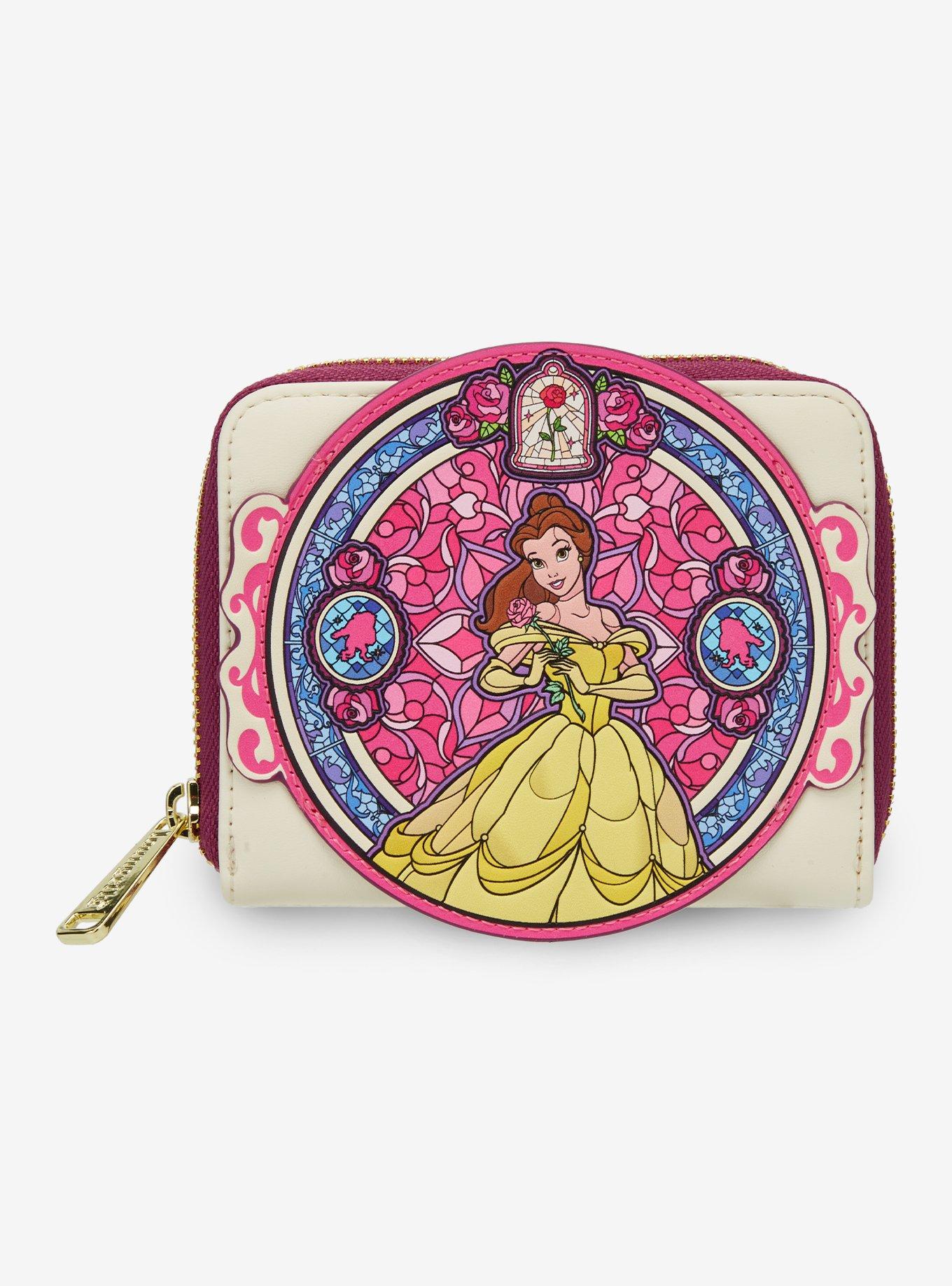 Loungefly Disney Beauty and the Beast Belle Stained Glass Portrait Small Zip Wallet - BoxLunch Exclusive, , hi-res