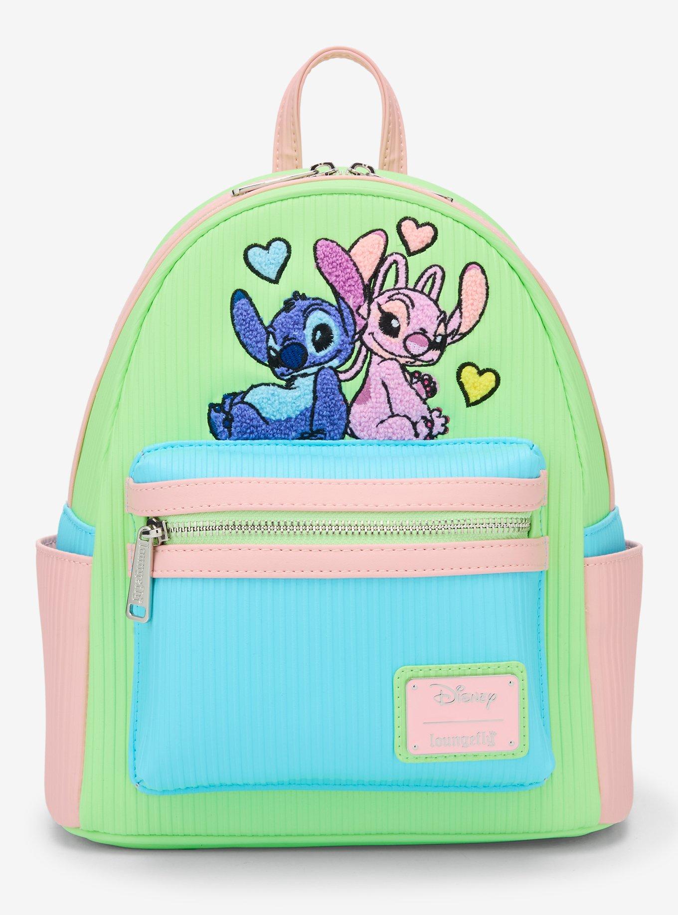 ☆Loungefly☆Stitch & Angel Mini Backpack Loungefly Disney Stitch Angel Magnetic Hands Mini Backpack