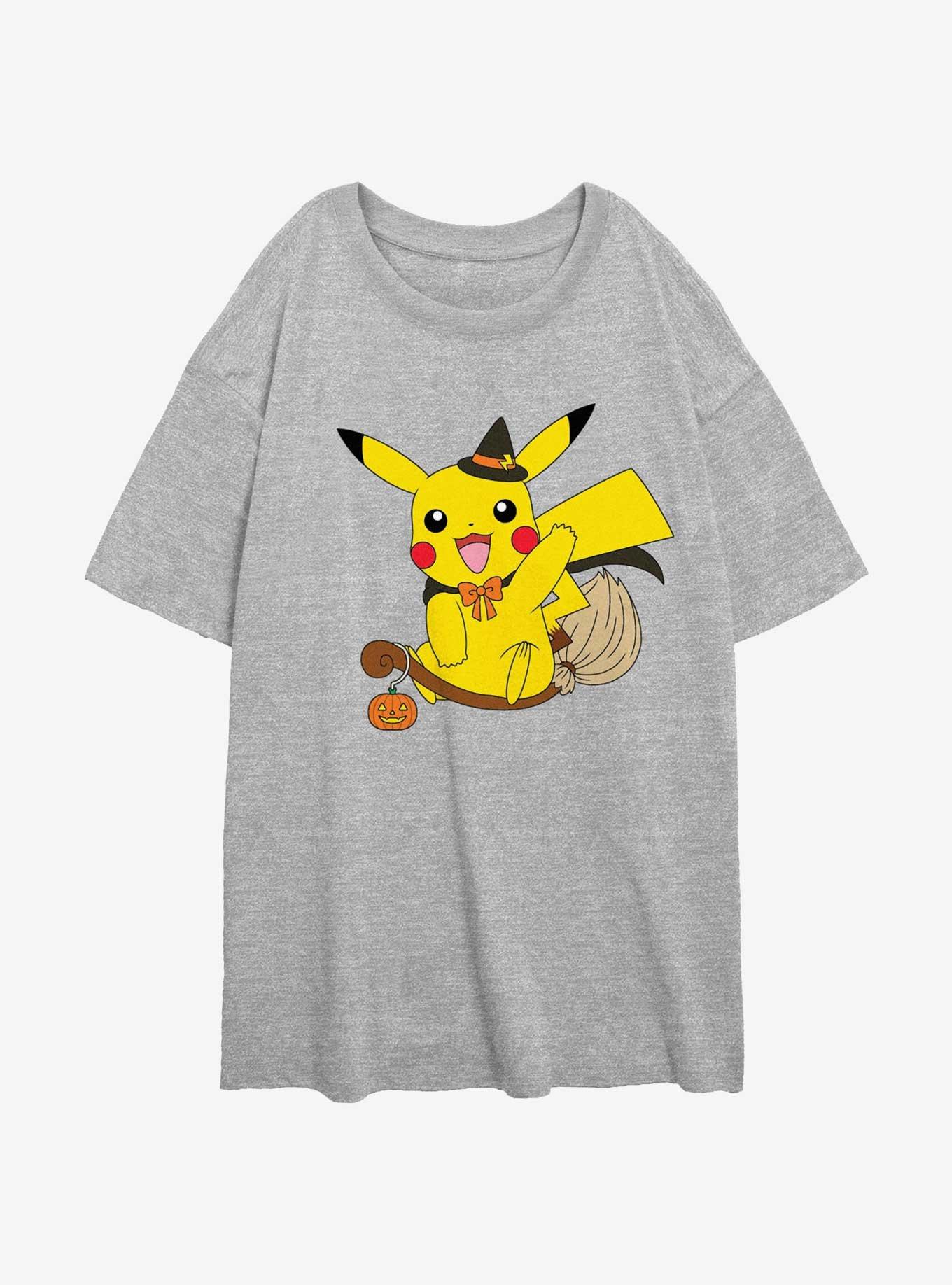 Pokemon Pikachu Witch Womens Oversized T-Shirt, ATH HTR, hi-res