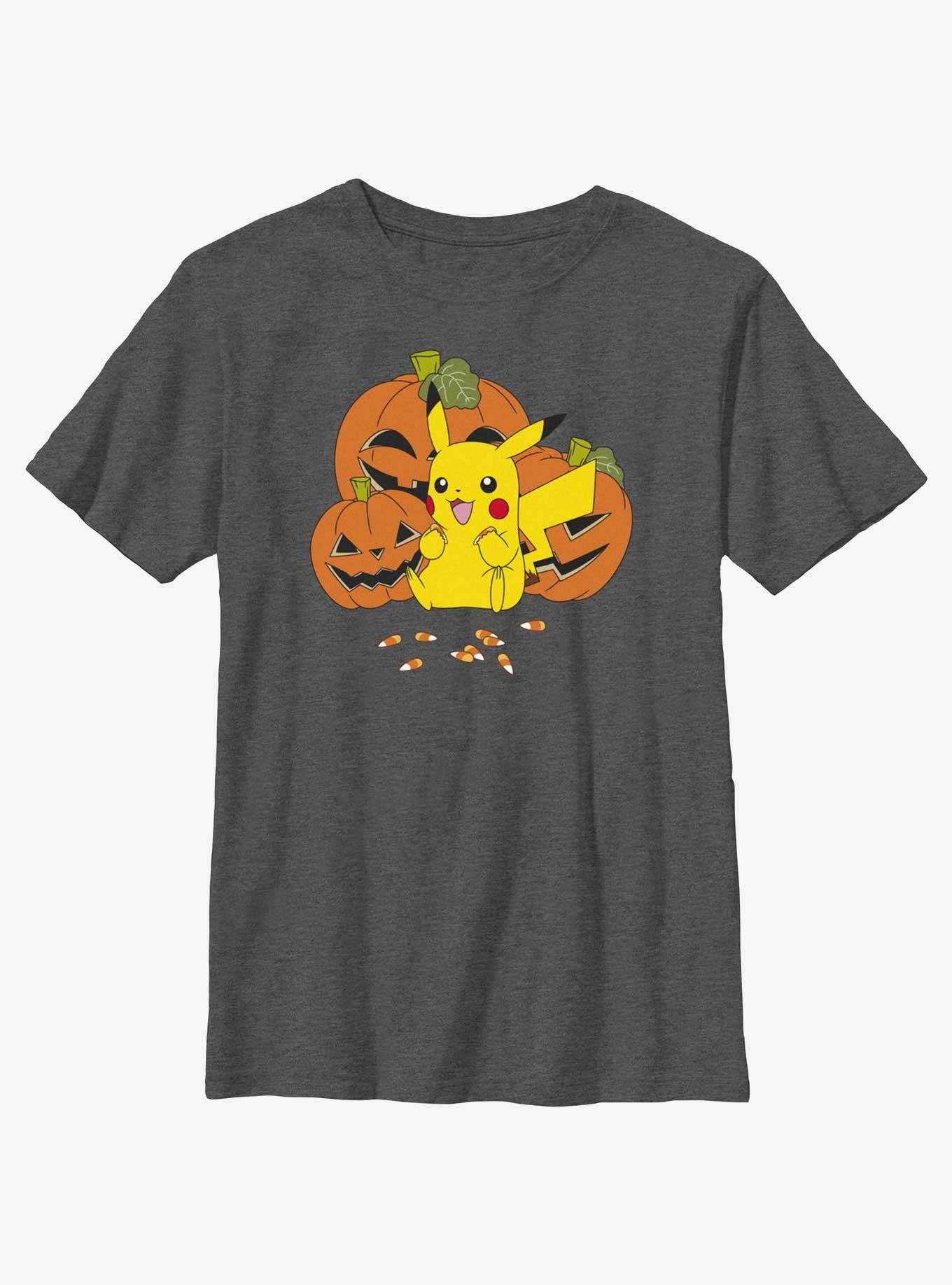 Pokemon Pumpkin N Candycorn Youth Girls T-Shirt, CHAR HTR, hi-res