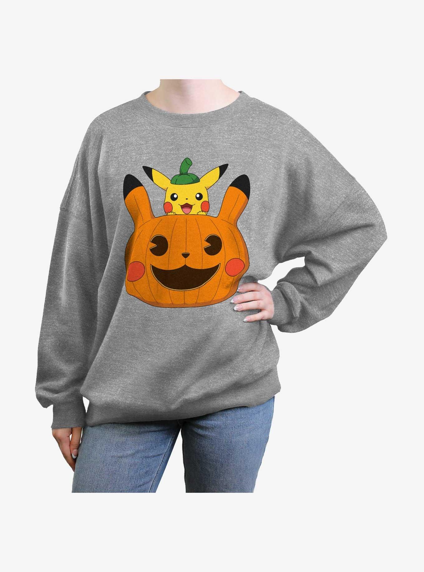 Pokemon Pumpkin Pikachu Womens Oversized Sweatshirt, , hi-res