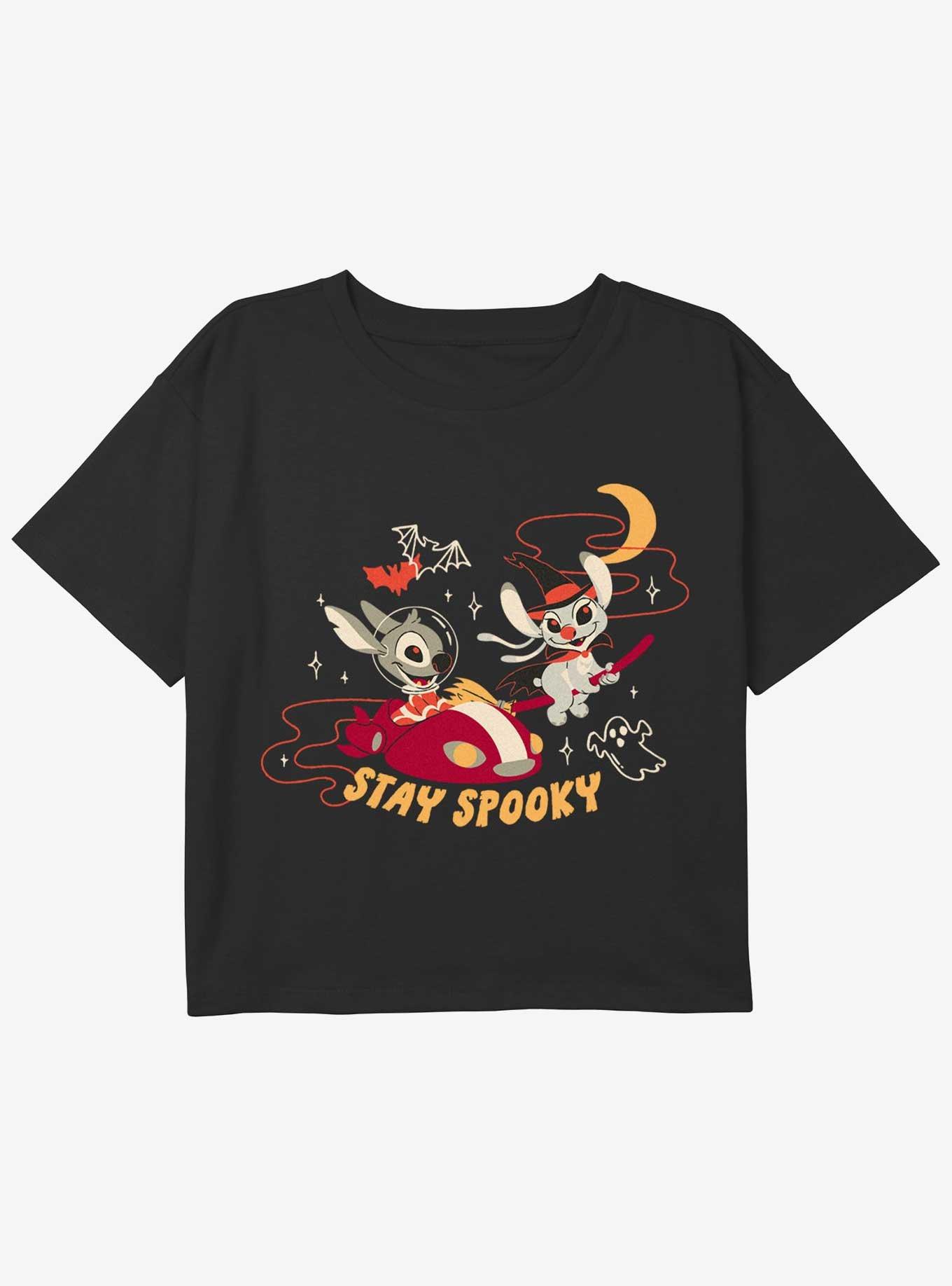 Disney Lilo & Stitch Stay Spooky Stitch Youth Girls Boxy T-Shirt, , hi-res