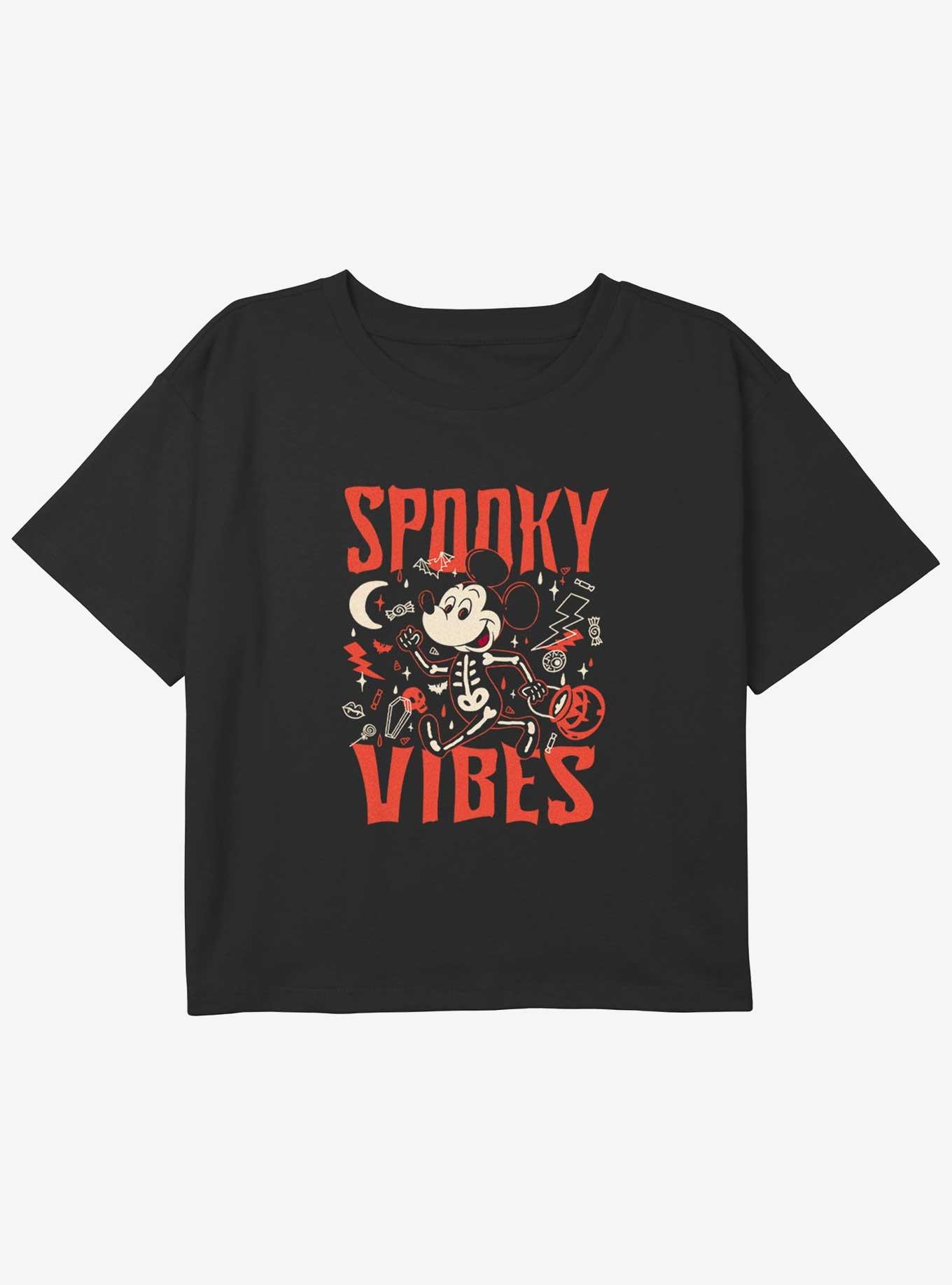 Disney Mickey Mouse Spooky Vibes Youth Girls Boxy T-Shirt, , hi-res