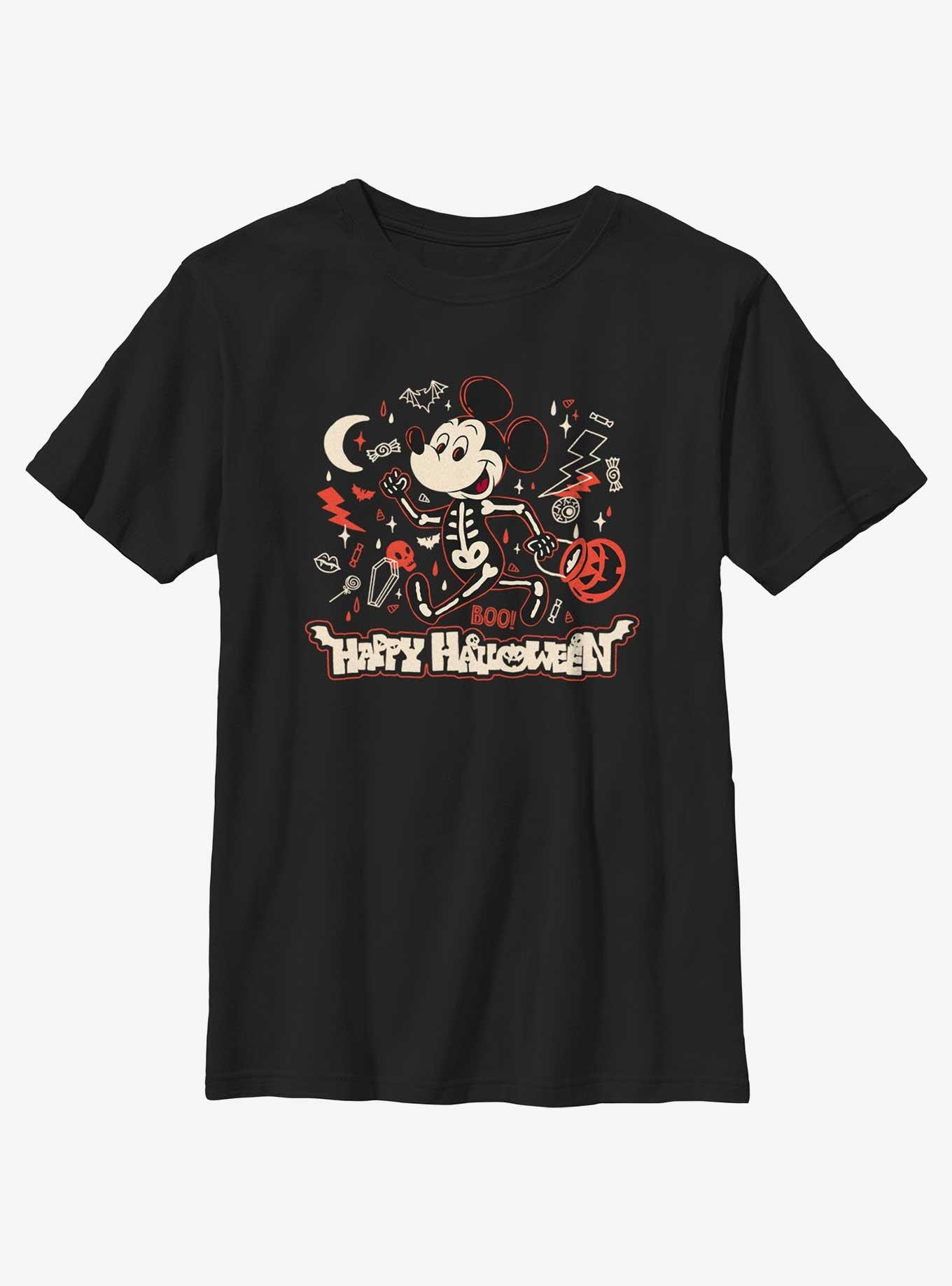 Disney Mickey Mouse Happy Halloween Mickey Boo Youth Girls T-Shirt, BLACK, hi-res