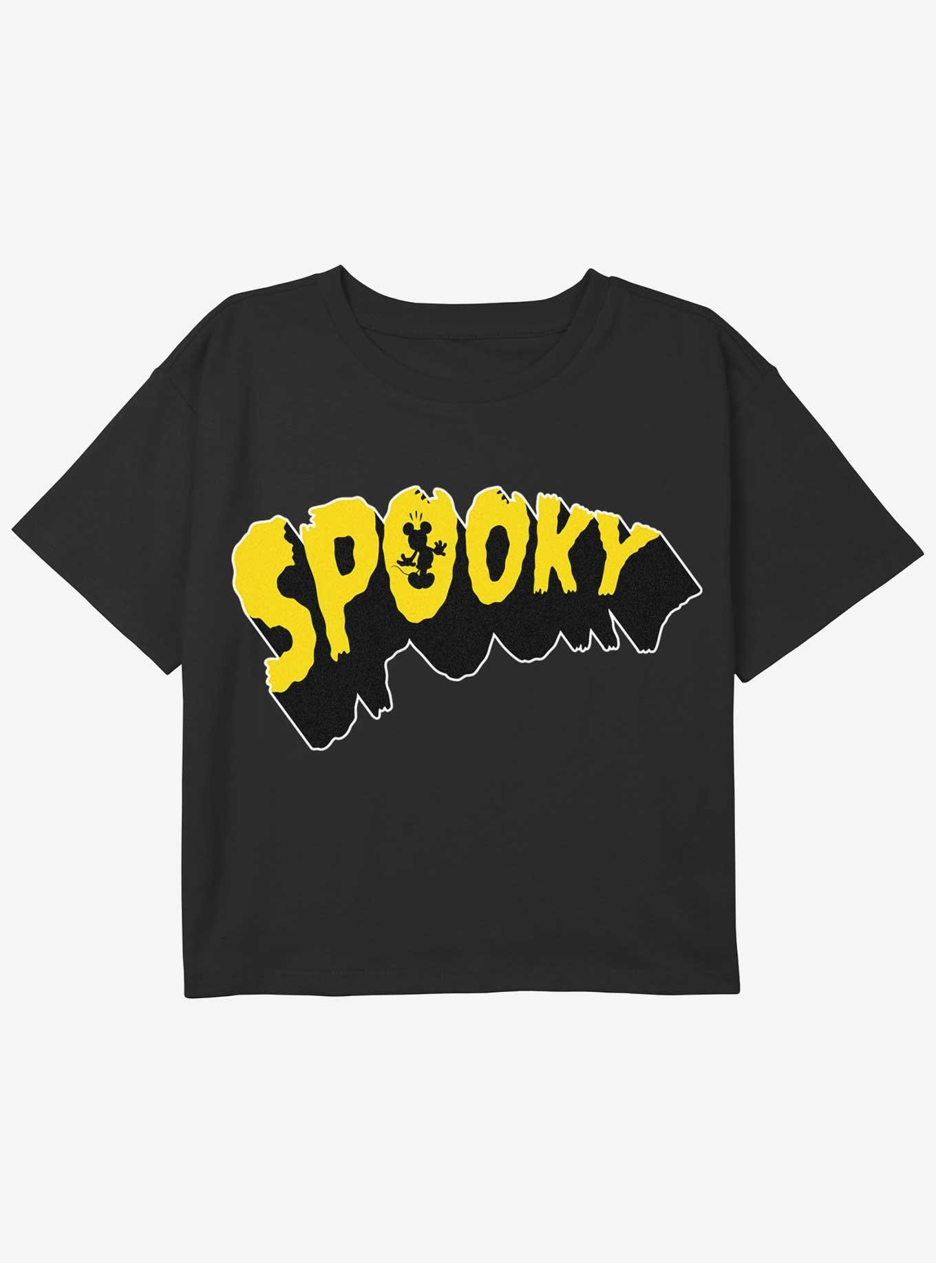 Disney Mickey Mouse Spooky Mickey Youth Girls Boxy T-Shirt, BLACK, hi-res