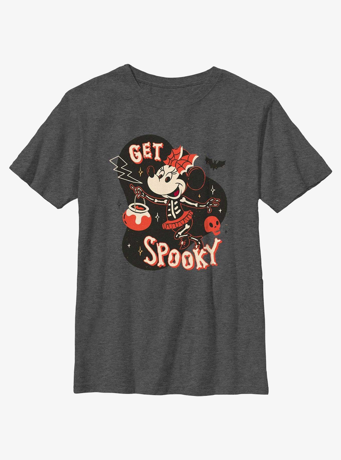 Disney Minnie Mouse Get Spooky Minnie Youth Girls T-Shirt, CHAR HTR, hi-res