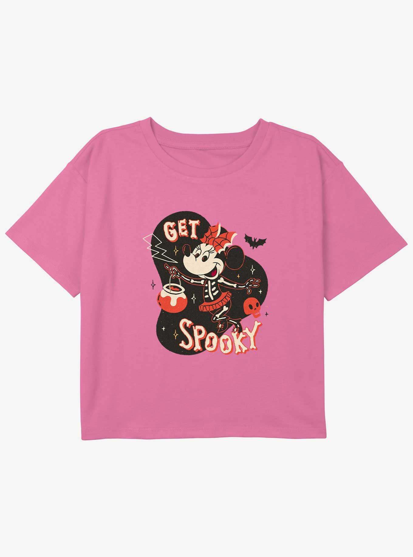 Disney Minnie Mouse Get Spooky Minnie Youth Girls Boxy T-Shirt, PINK, hi-res