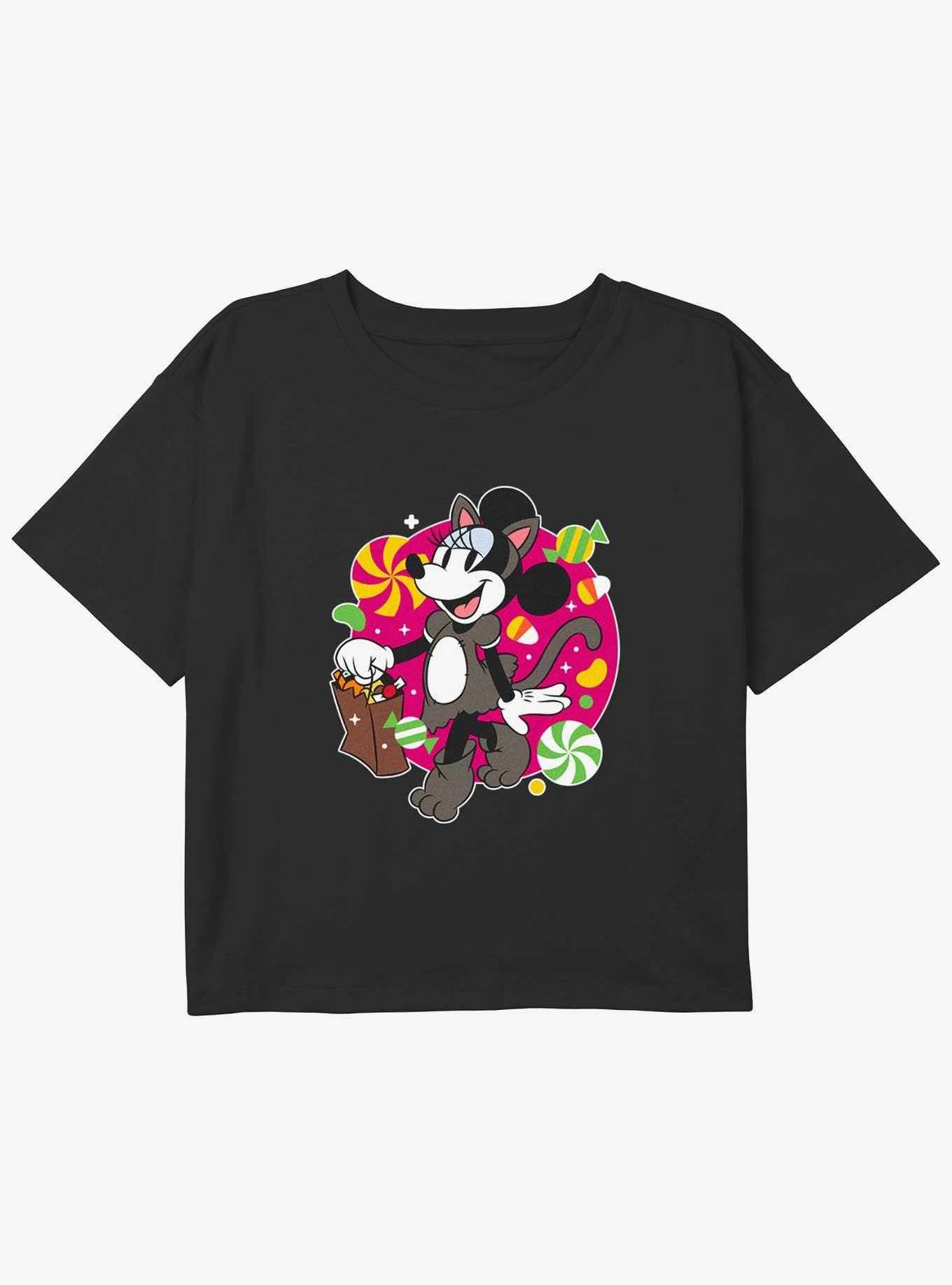 Disney Minnie Mouse Cat Candies Youth Girls Boxy T-Shirt, BLACK, hi-res