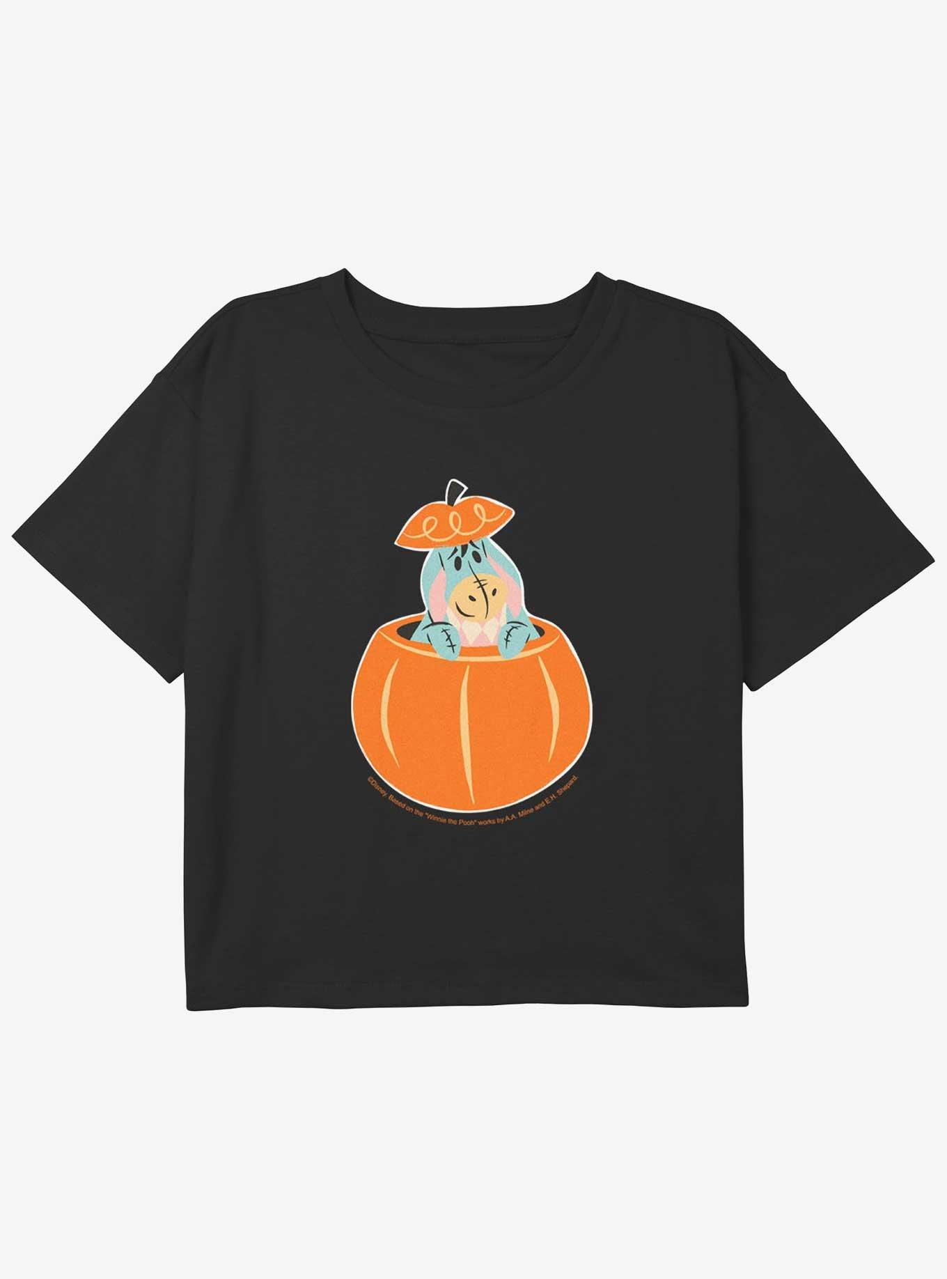 Disney Winnie The Pooh Eeyore In Pumpkin Youth Girls Boxy T-Shirt, , hi-res