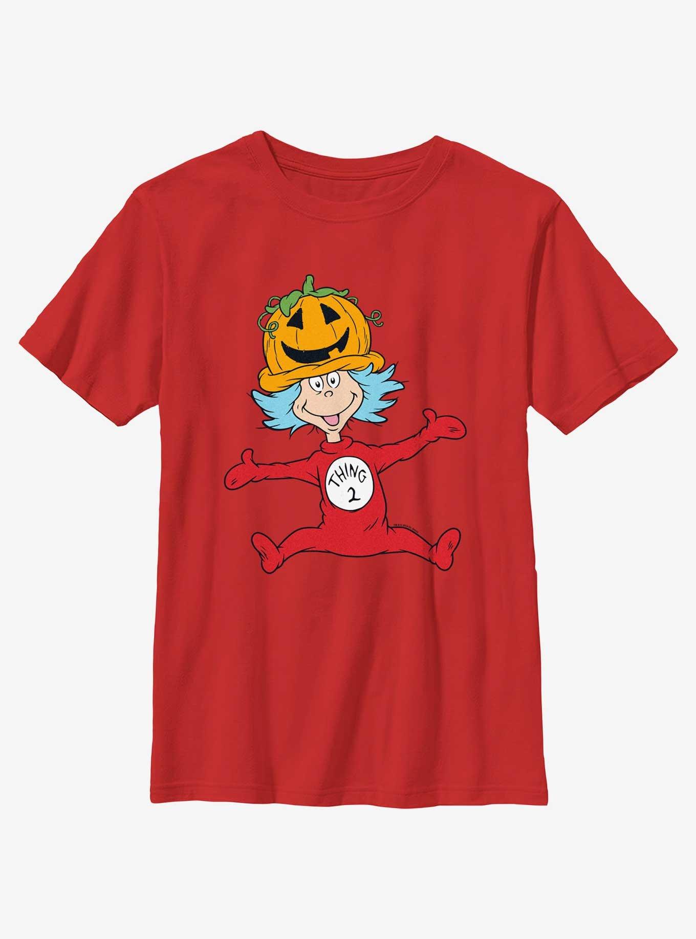 Dr. Seuss Pumpkin Hat Thing 2 Youth Girls T-Shirt, , hi-res