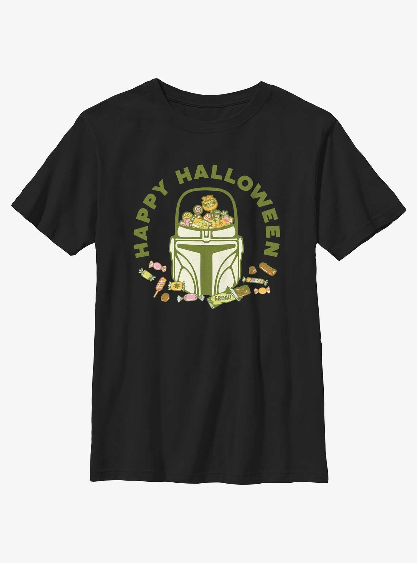 Star Wars The Mandalorian Happy Halloween Mandalorian Youth Girls T-Shirt, BLACK, hi-res