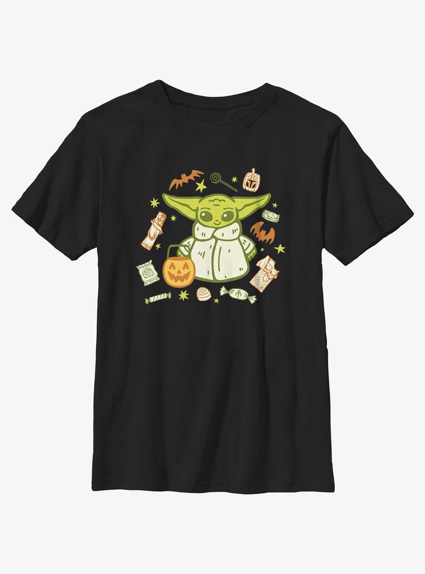 Star Wars The Mandalorian Grogu With Candies Youth Girls T-Shirt, BLACK, hi-res