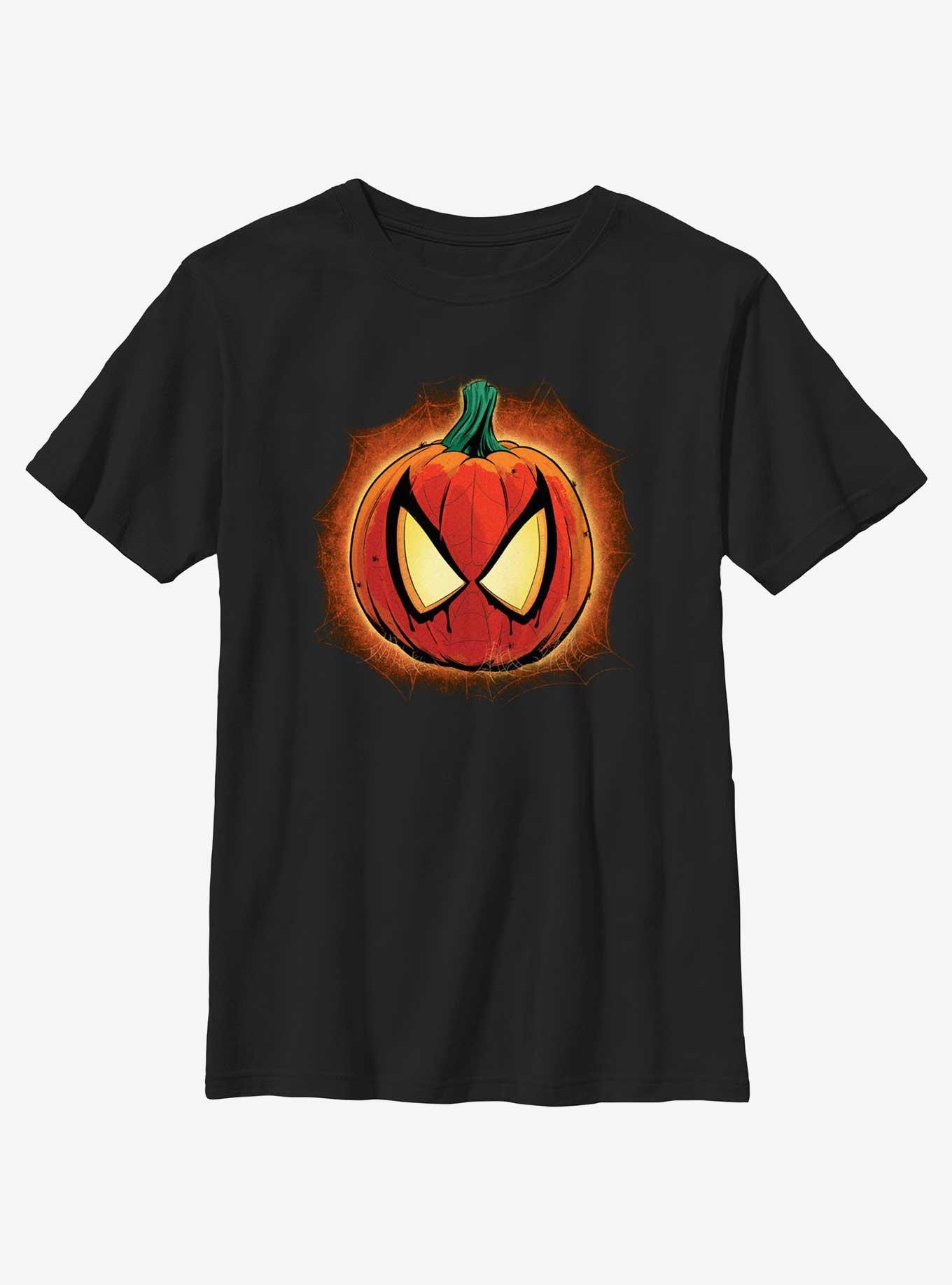 Marvel Spider-Man Pumpkin Youth Girls T-Shirt, BLACK, hi-res