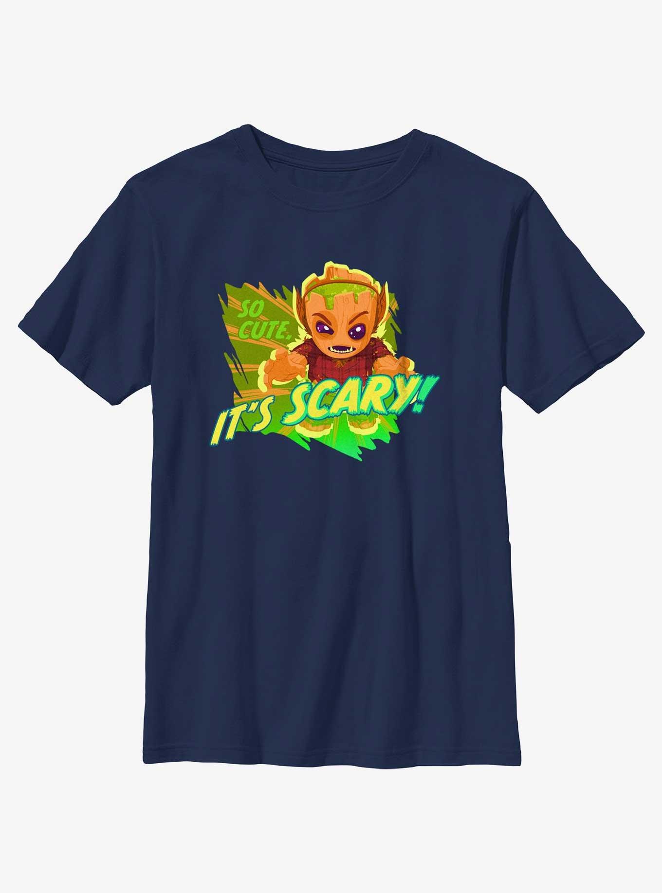 I Am Groot So Cute Its Scary Youth Girls T-Shirt, NAVY, hi-res