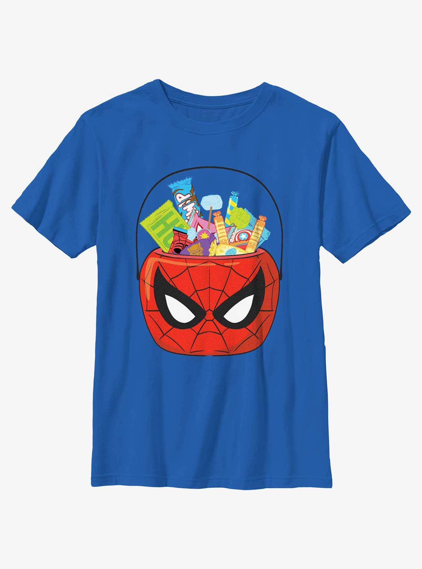 Marvel Spider-Man Spiderman Halloween Basket Youth Girls T-Shirt, , hi-res