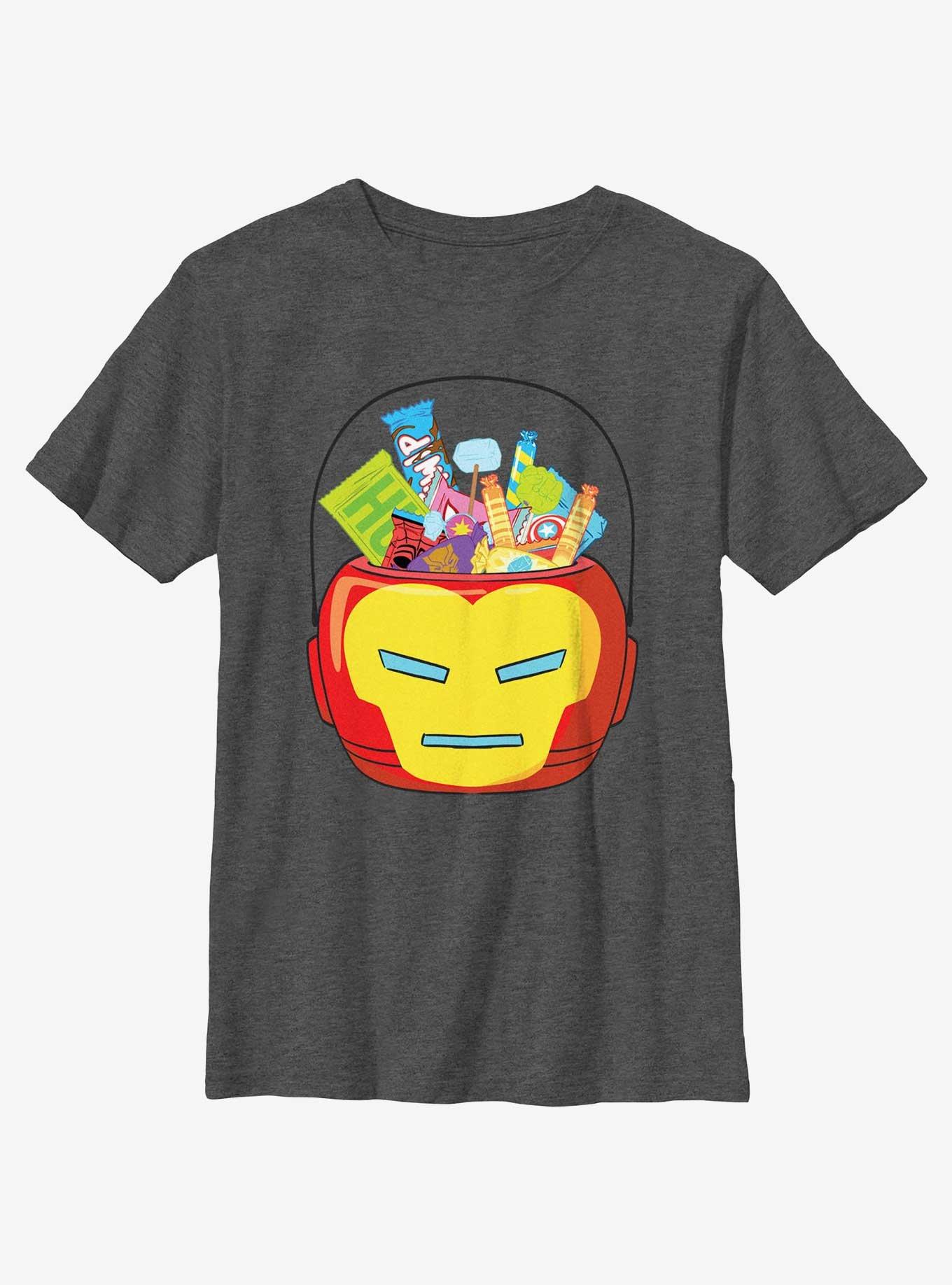 Marvel Iron Man Iron Man Halloween Basket Youth Girls T-Shirt, CHAR HTR, hi-res