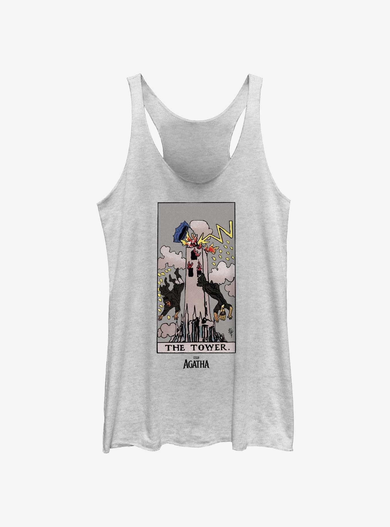 Marvel Agatha The Tower Tarot Card Womens Tank, WHITE HTR, hi-res